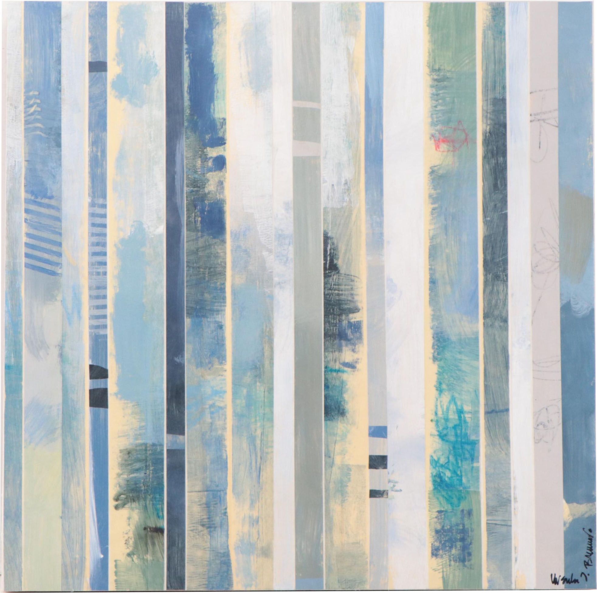 Ursula Brenner Abstract Mixed Media Painting, 21st Century