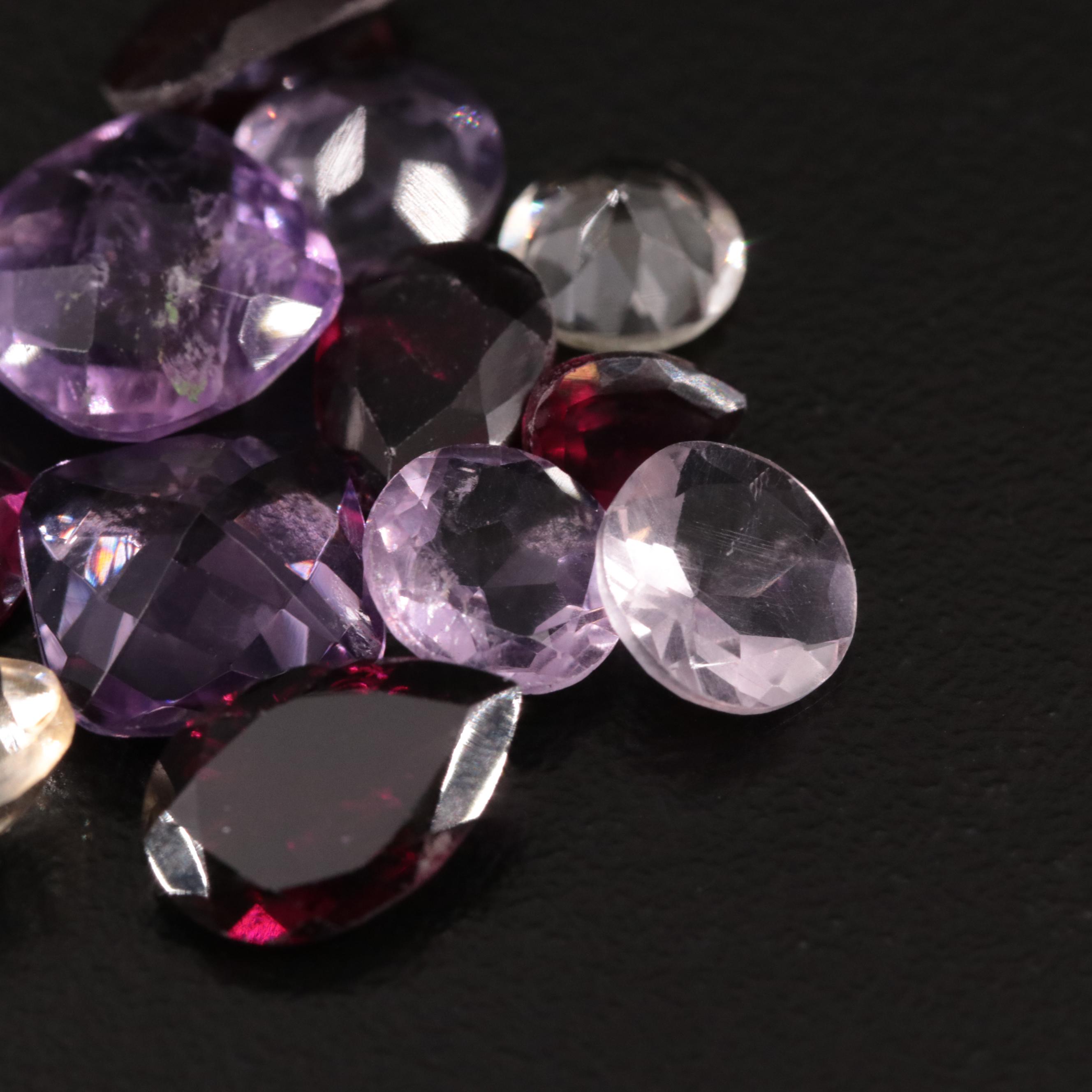 Loose 17.75 CTW Amethyst, Citrine and Garnet Lot