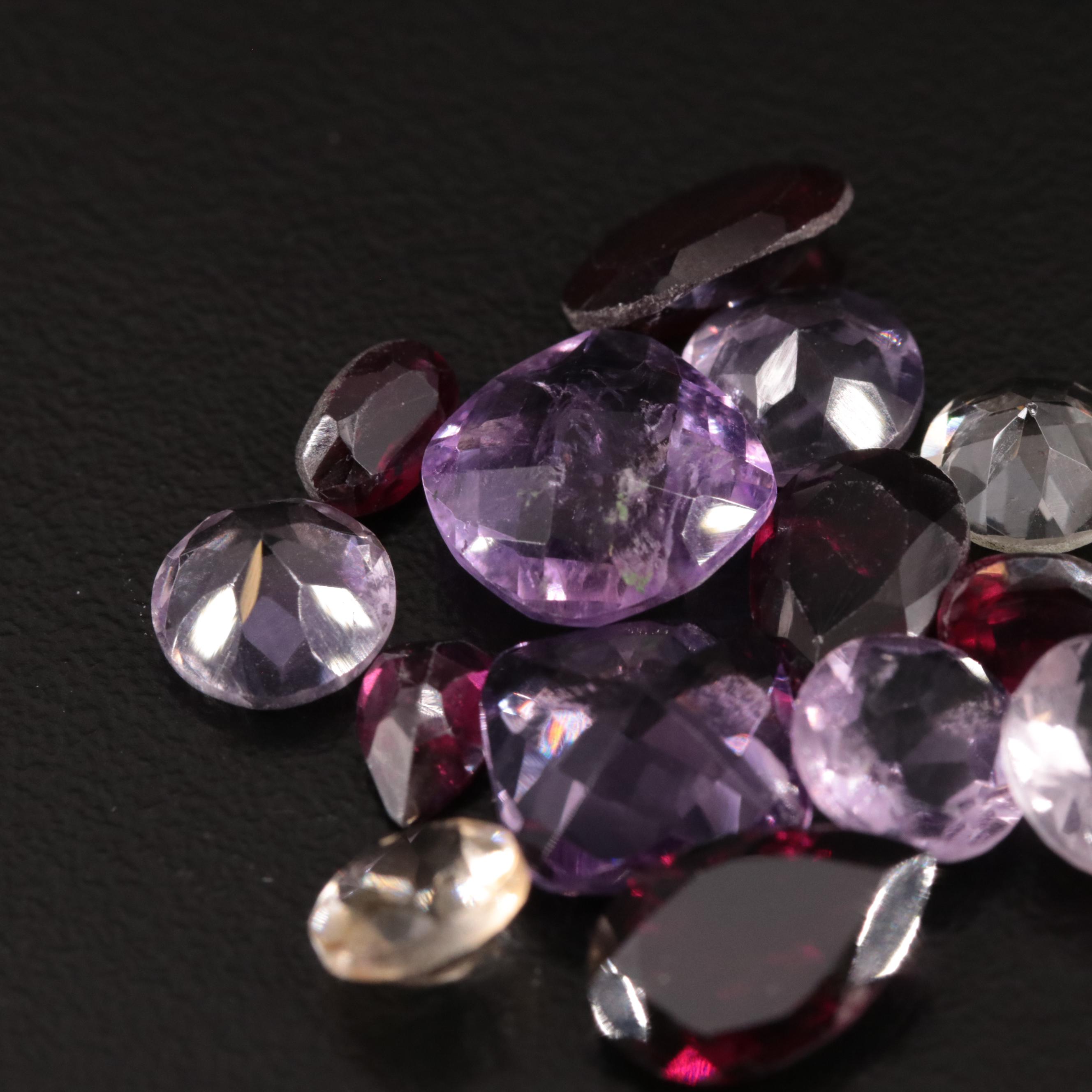 Loose 17.75 CTW Amethyst, Citrine and Garnet Lot