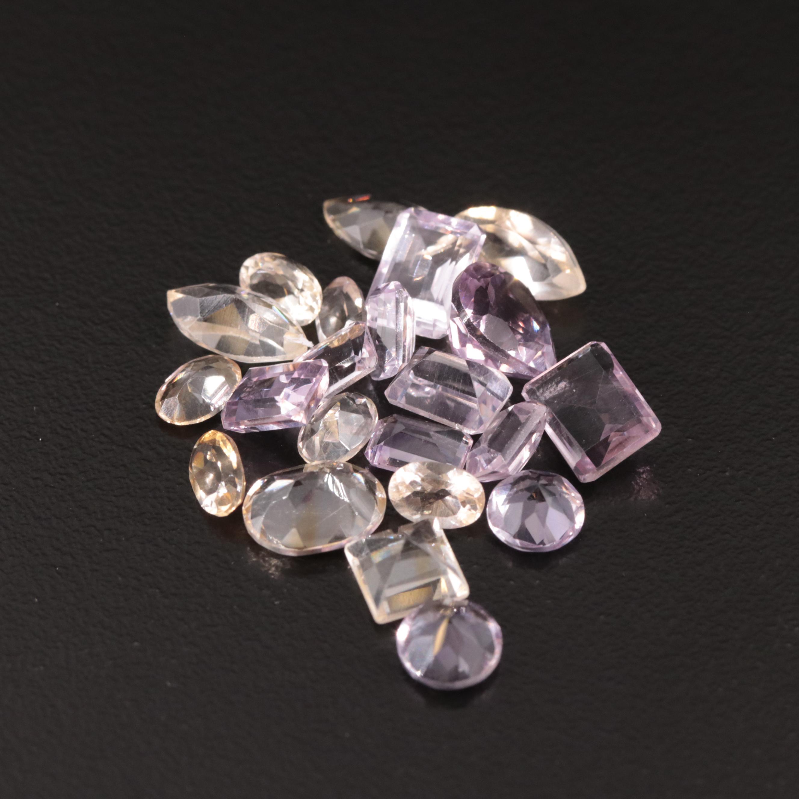 Loose 19.22 CTW Amethyst and Citrine Lot