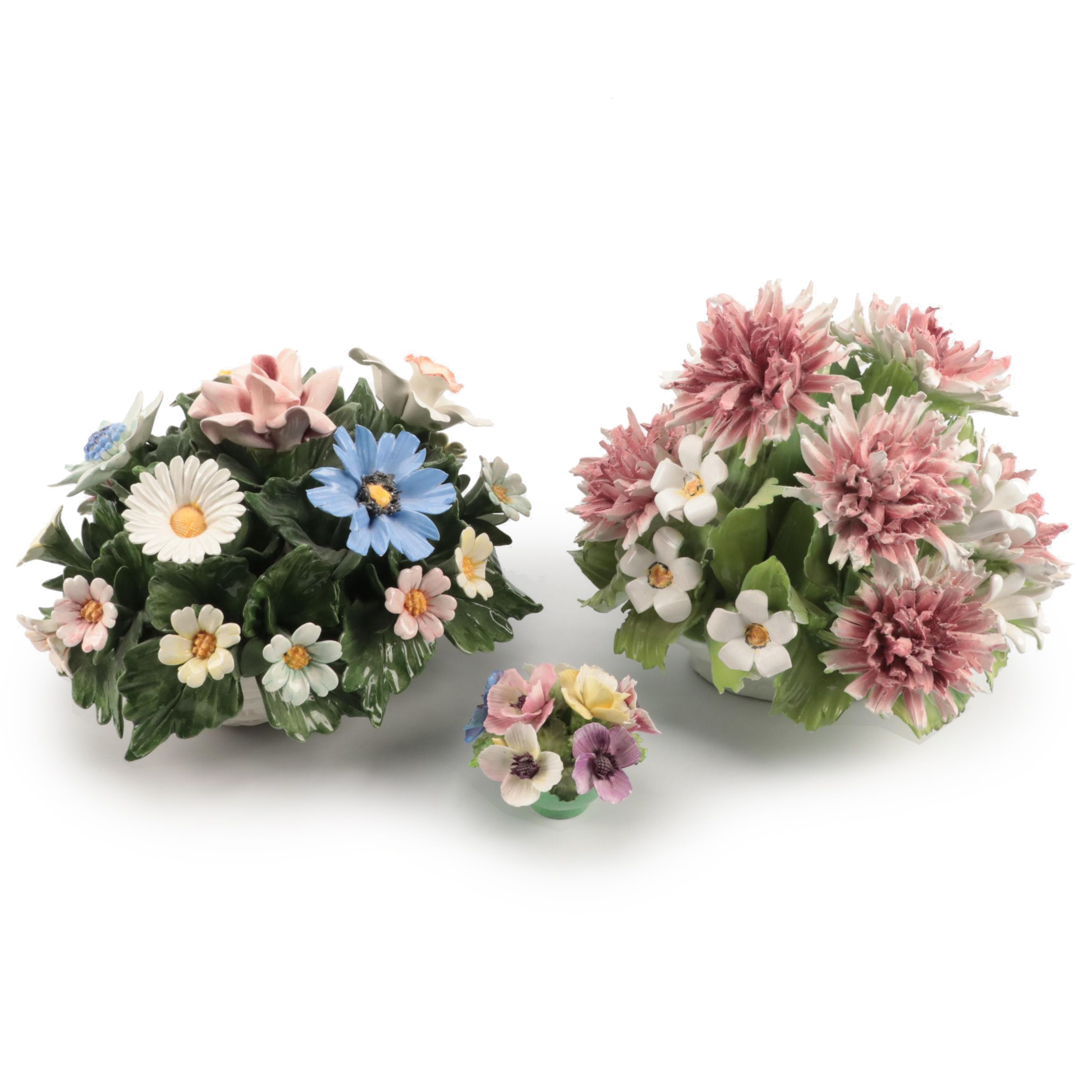 Italian and English Ceramic Flower Arrangements