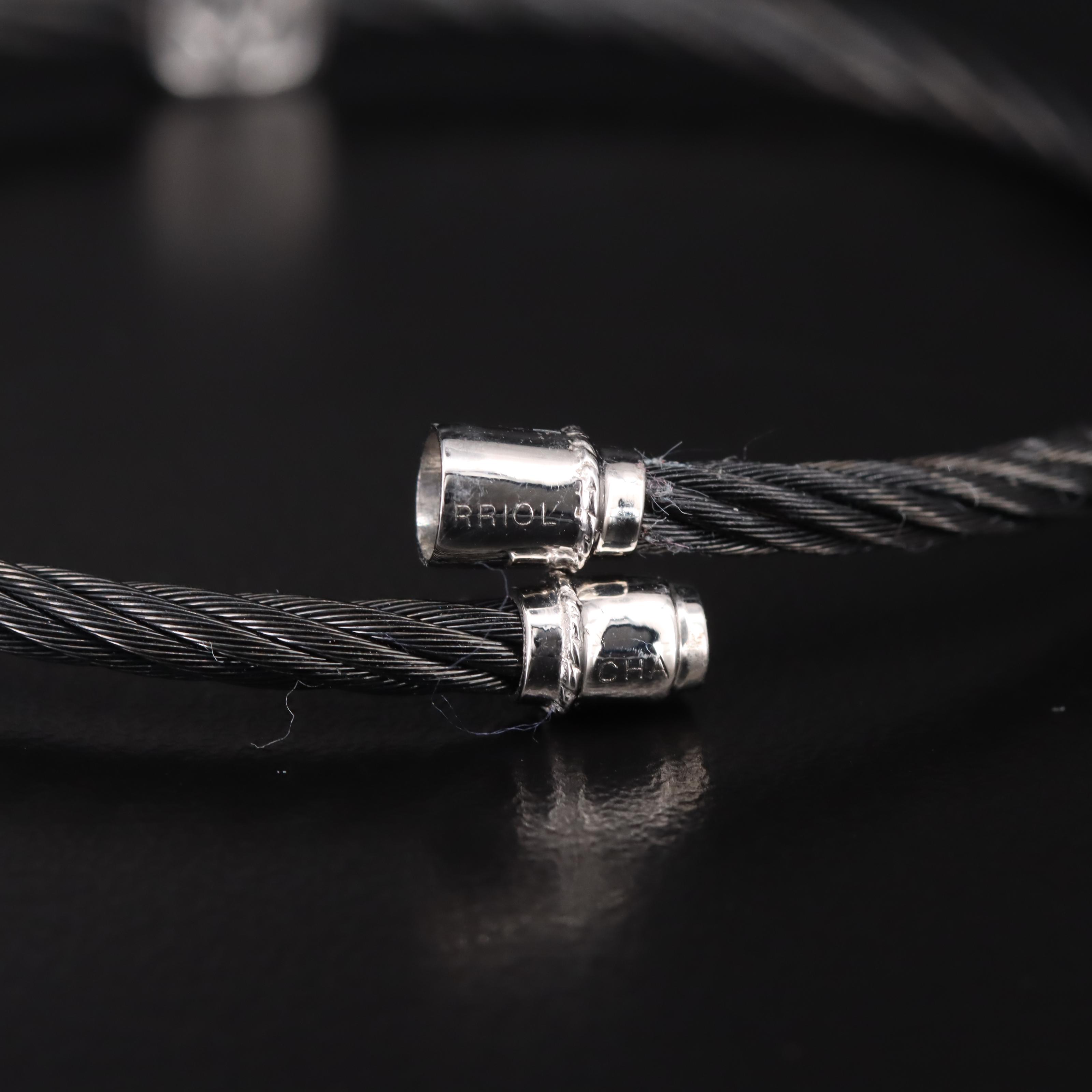 Charriol Stainless Steel Cable Bracelet with 18K and Diamond Accents