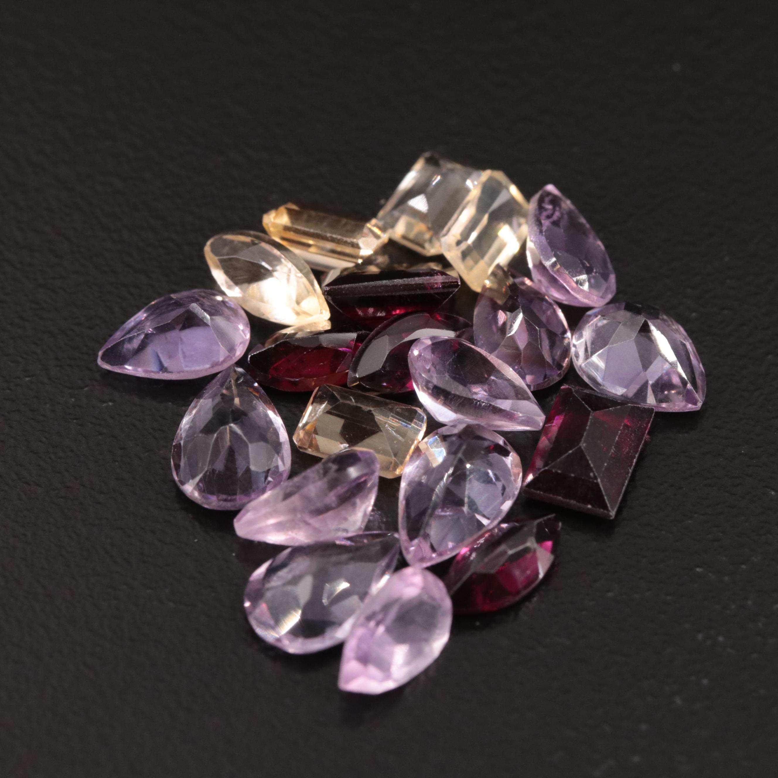 Loose 16.80 CTW Amethyst, Citrine and Garnet Lot