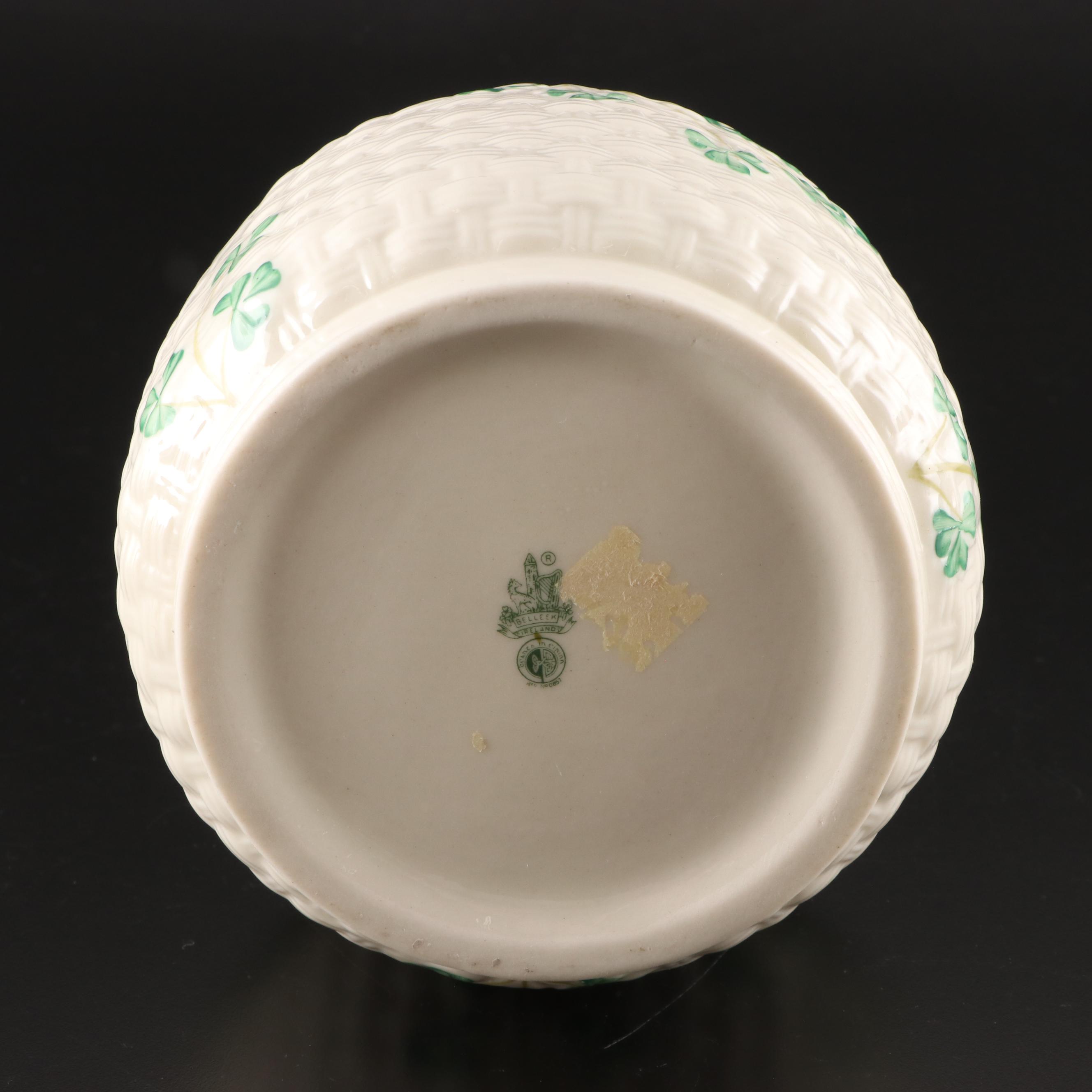 Belleek "Shamrock" His and Hers Porcelain Mugs and Tableware