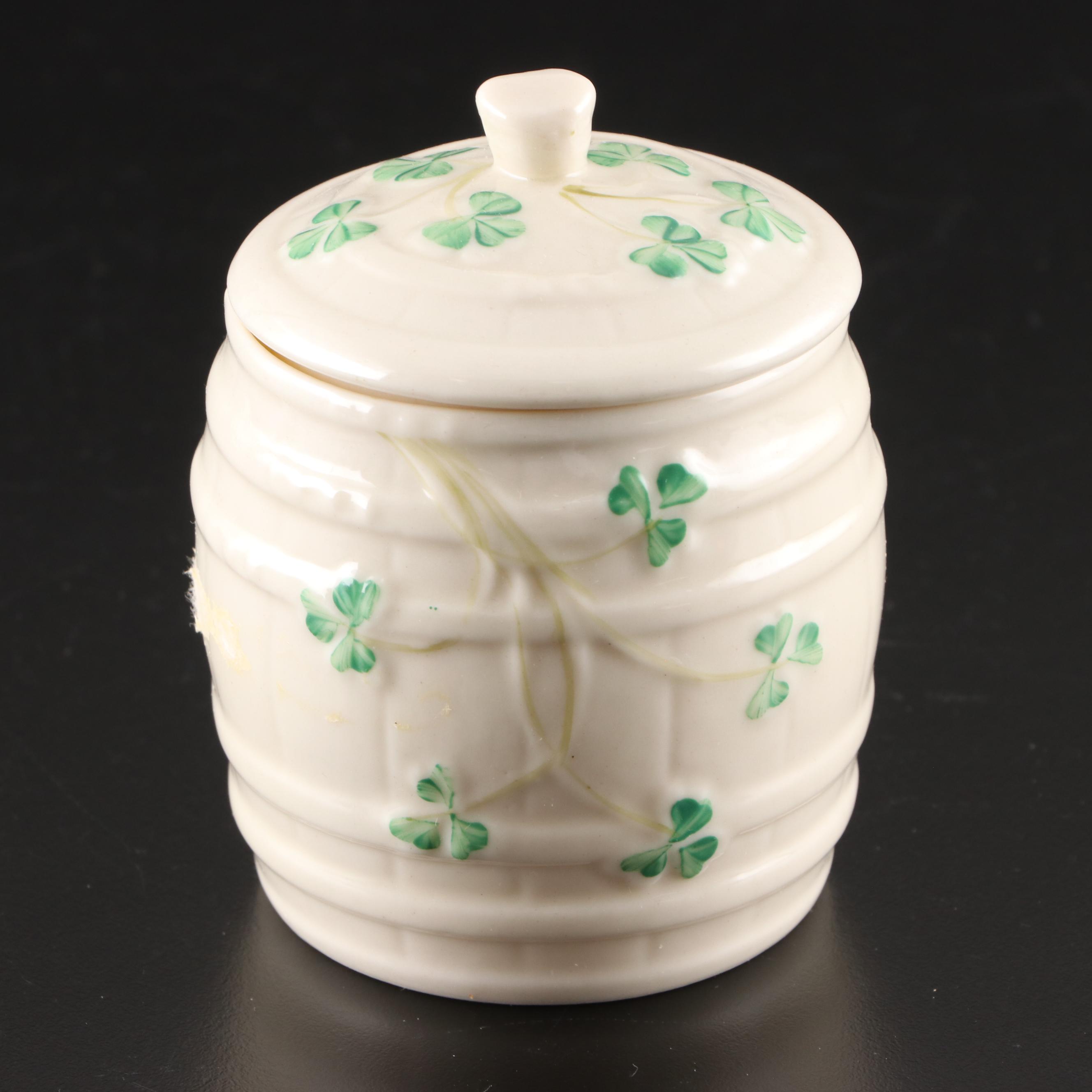 Belleek "Shamrock" His and Hers Porcelain Mugs and Tableware