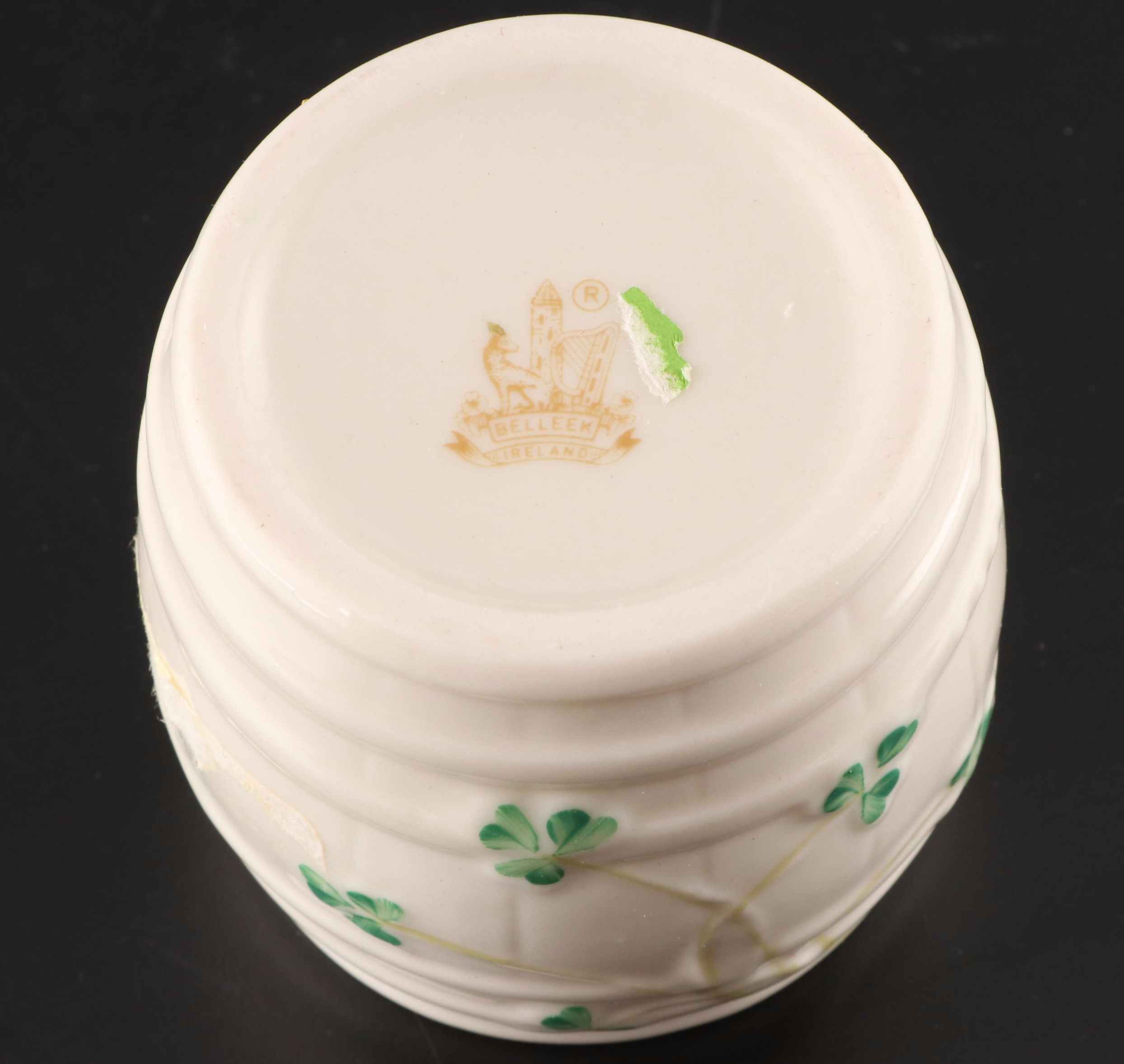 Belleek "Shamrock" His and Hers Porcelain Mugs and Tableware