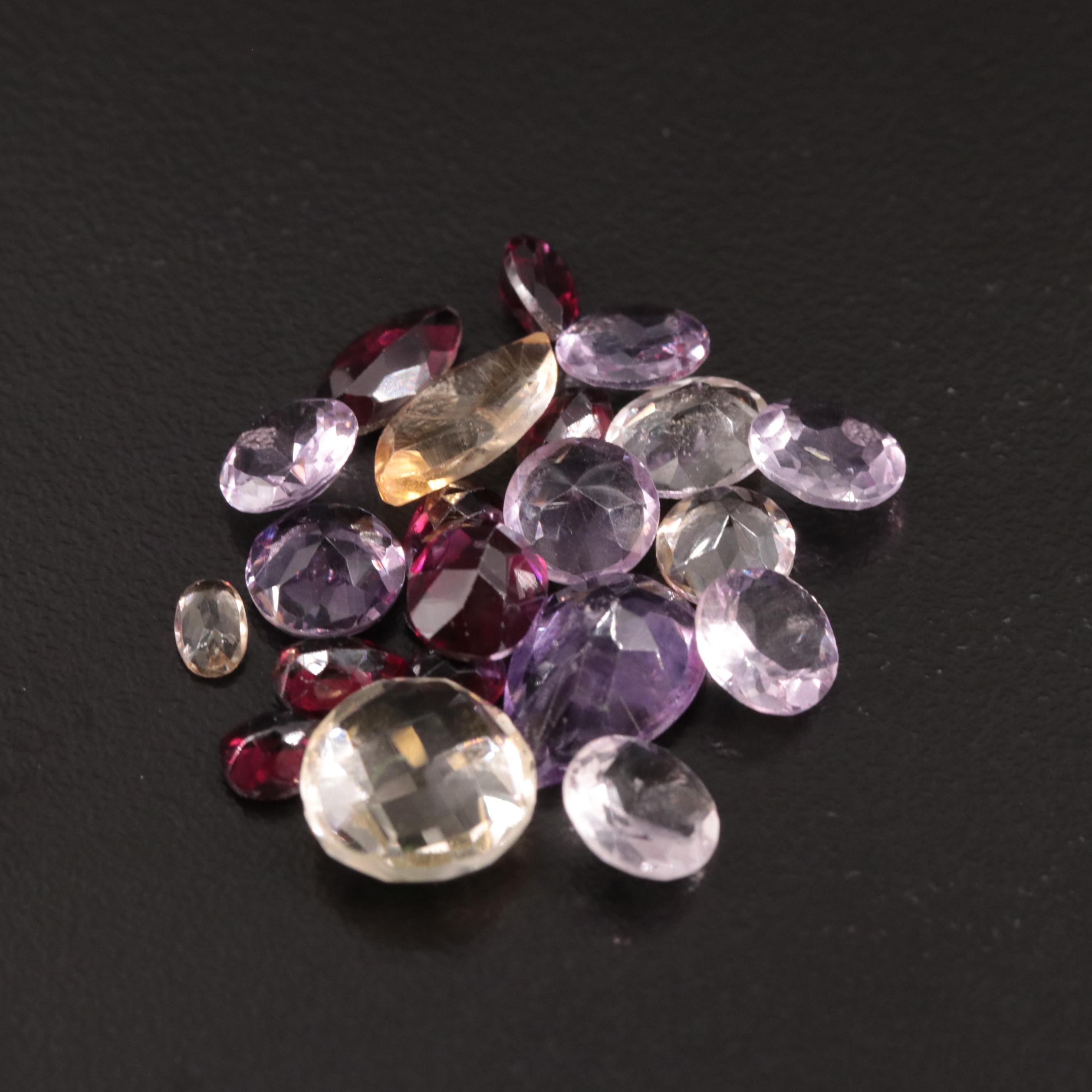 Loose 23.60 CTW Amethyst, Citrine and Garnet Lot