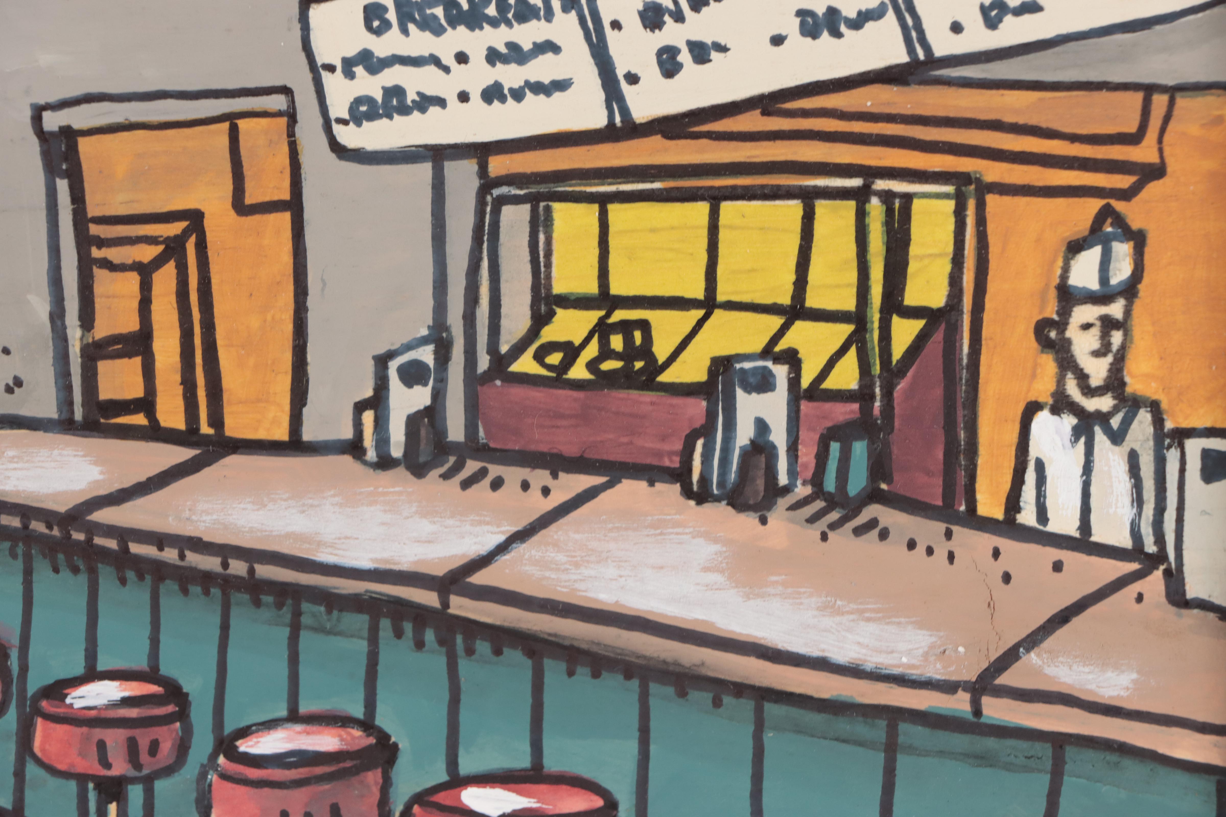 Aaron Wooten Acrylic Painting "The Deli," 2023