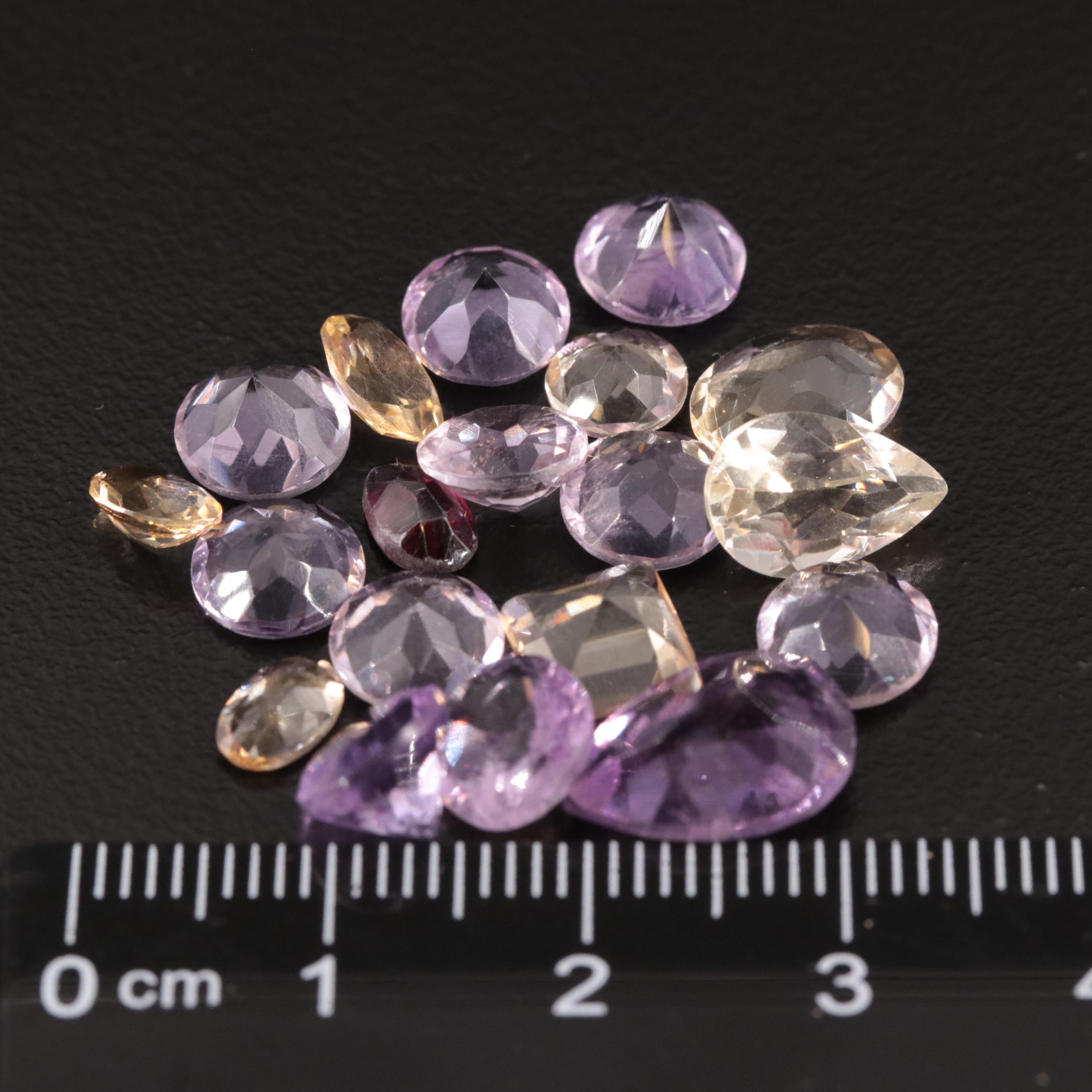 Loose 20.55 CTW Amethyst, Citrine and Garnet Lot