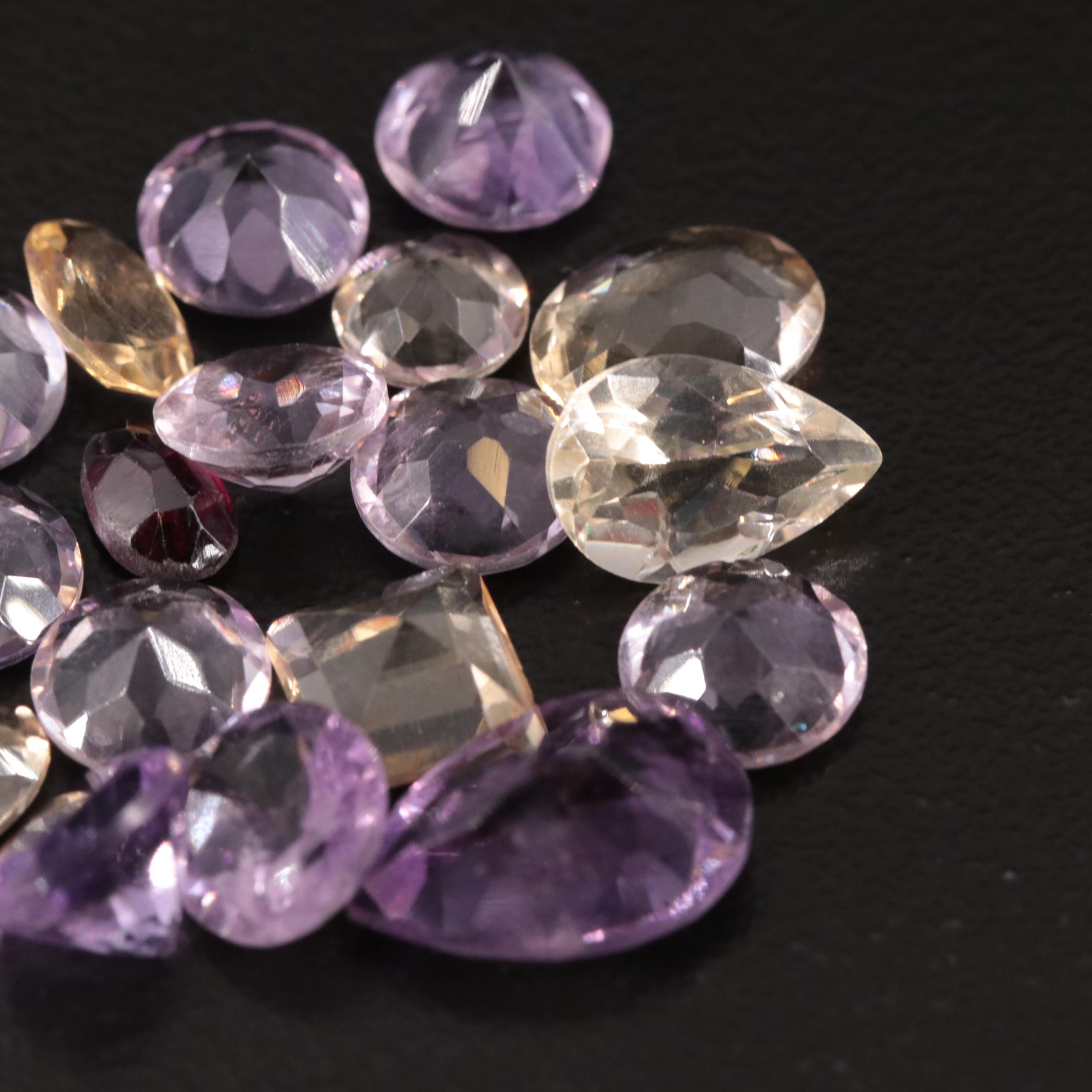 Loose 20.55 CTW Amethyst, Citrine and Garnet Lot