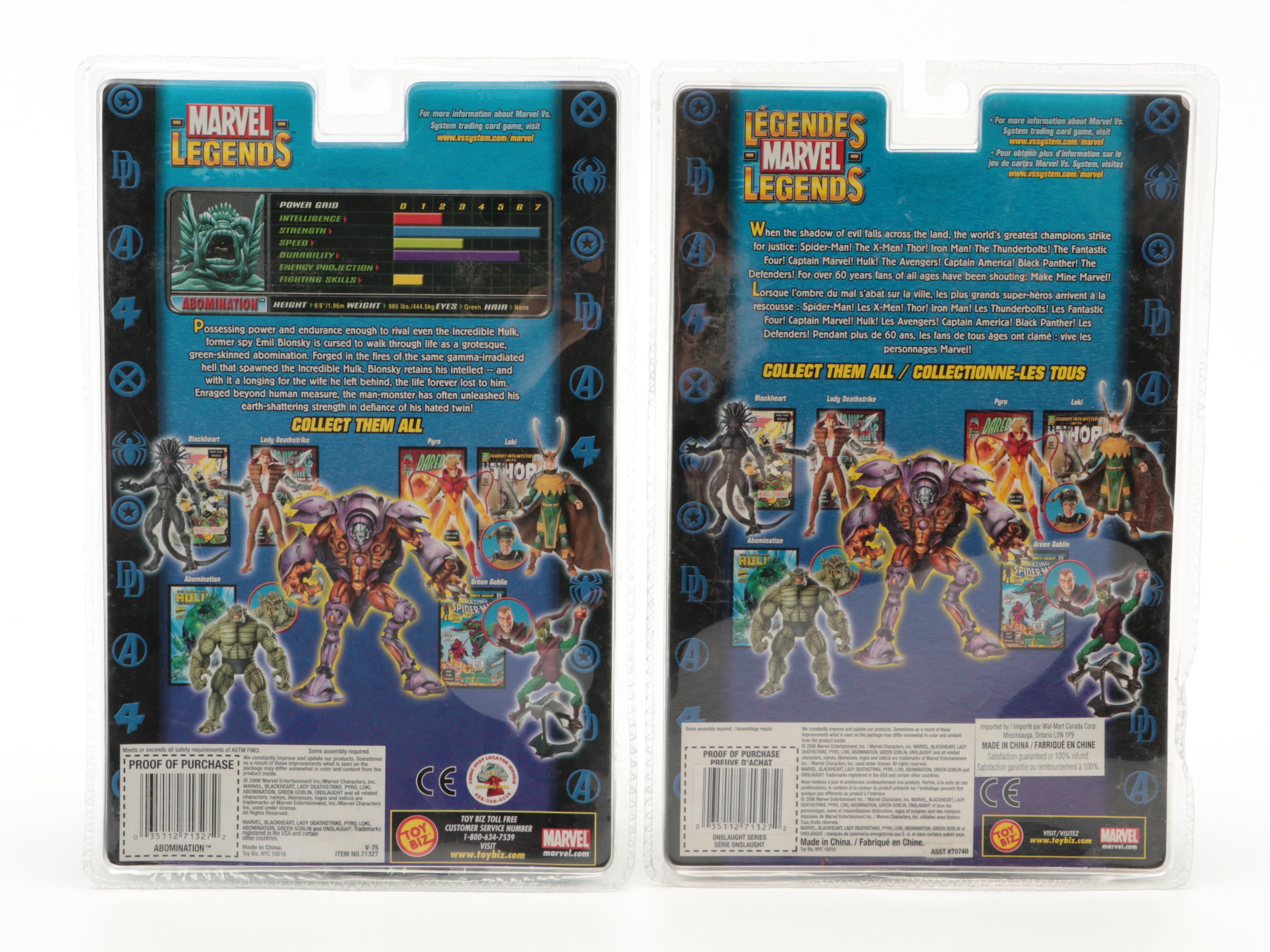 Marvel Legends Action Figures with Comic Books in Original Packaging, 2006