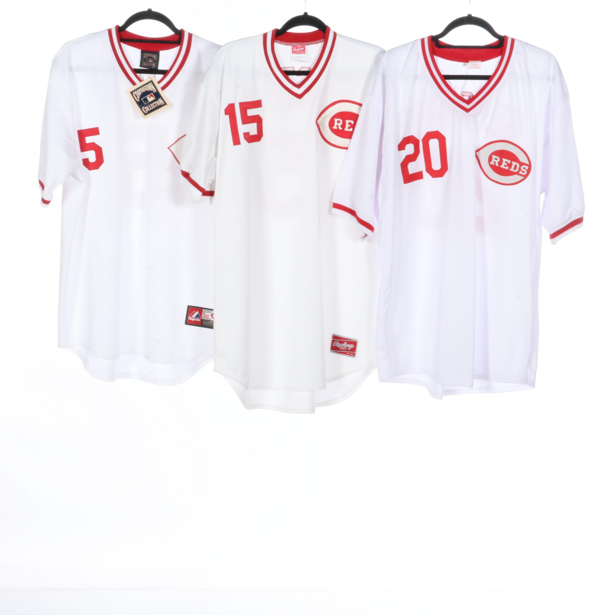 Cincinnati Reds "The Great Eight" Signed Stitched Jerseys, Pete Rose, Tony Perez