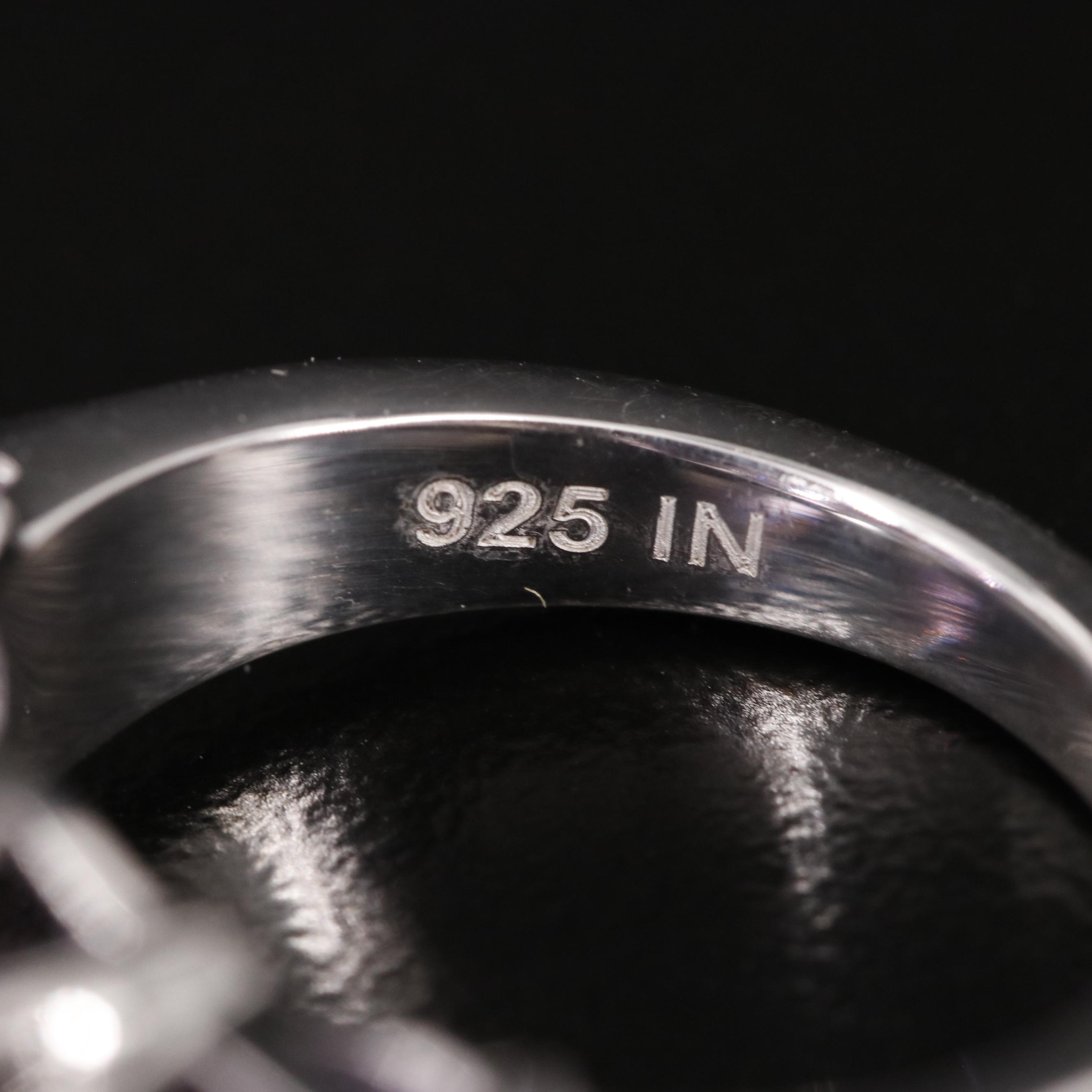 Sterling Three Stone Amethyst Ring