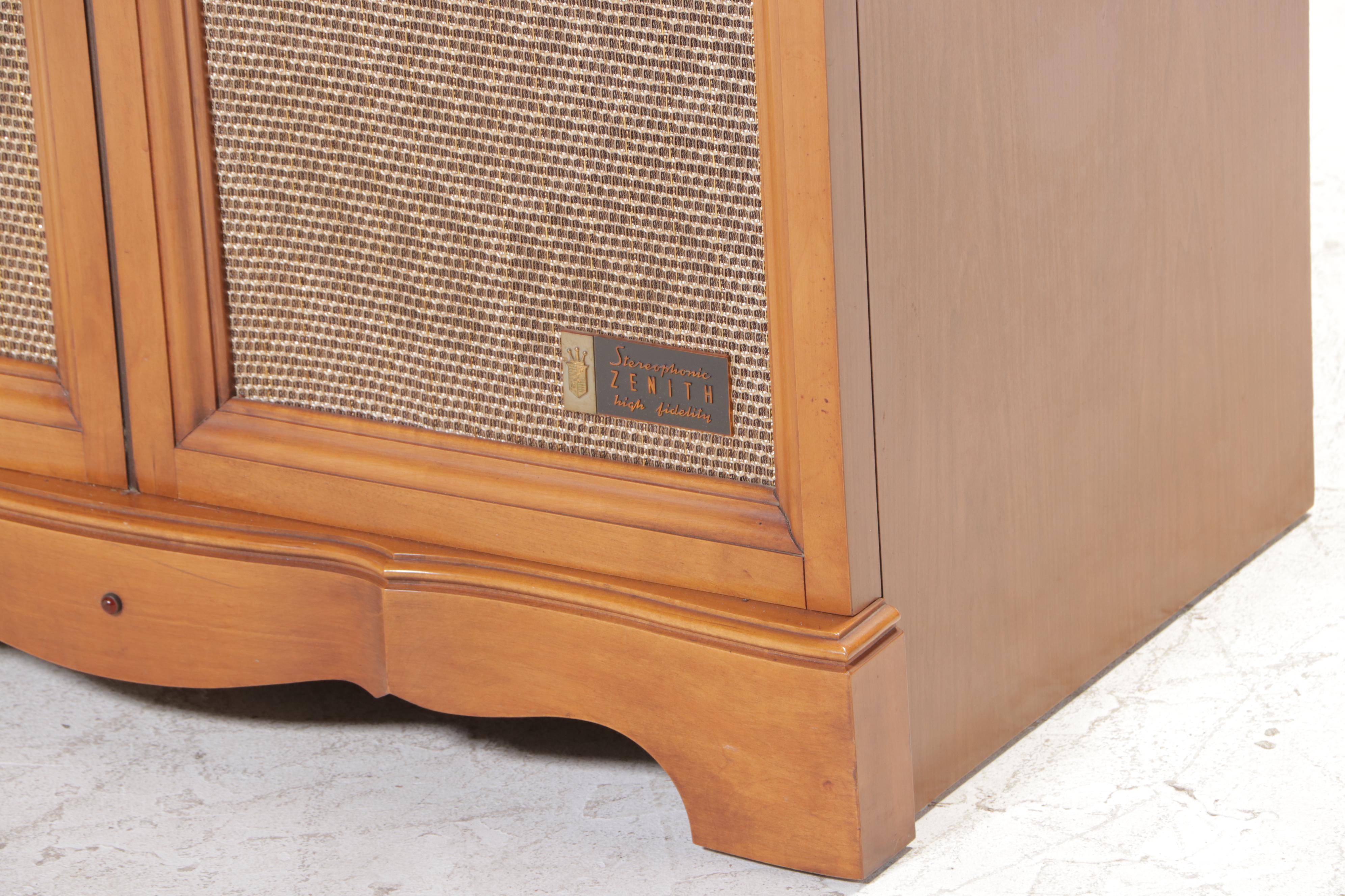 Zenith Stereophonic Hi-Fi Radio Phonograph and Speaker Cabinet, Mid-20th C
