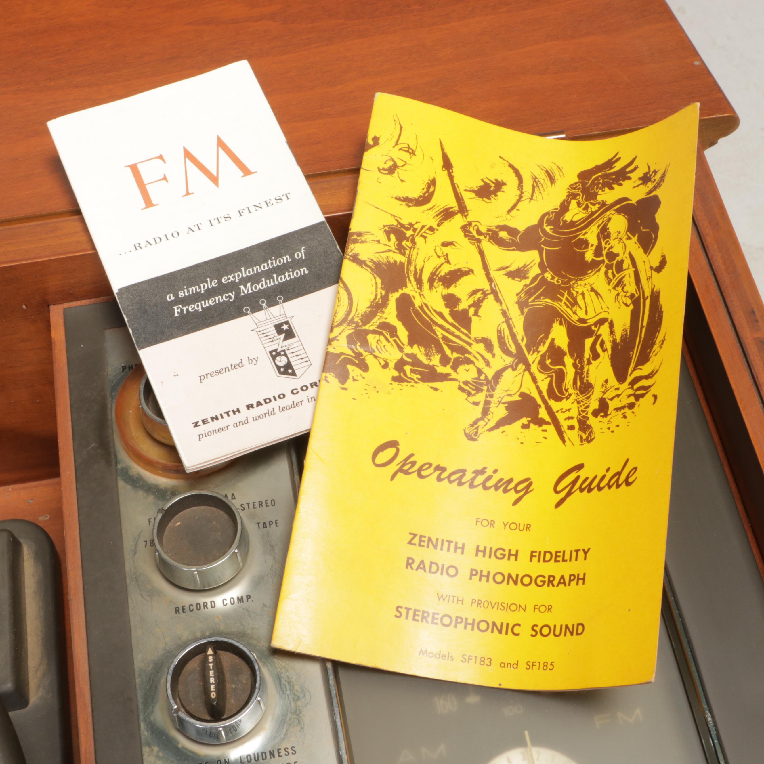 Zenith Stereophonic Hi-Fi Radio Phonograph and Speaker Cabinet, Mid-20th C