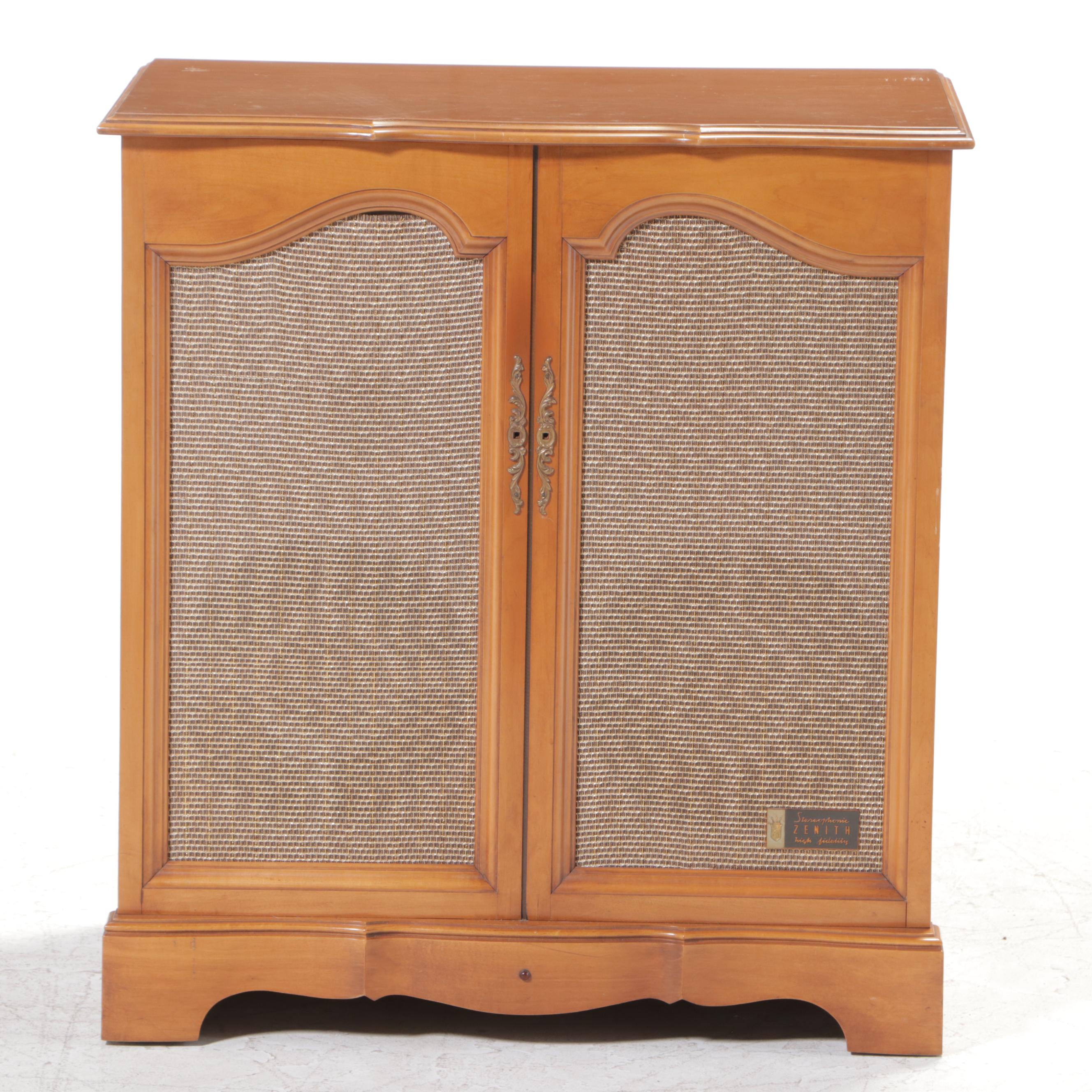 Zenith Stereophonic Hi-Fi Radio Phonograph and Speaker Cabinet, Mid-20th C