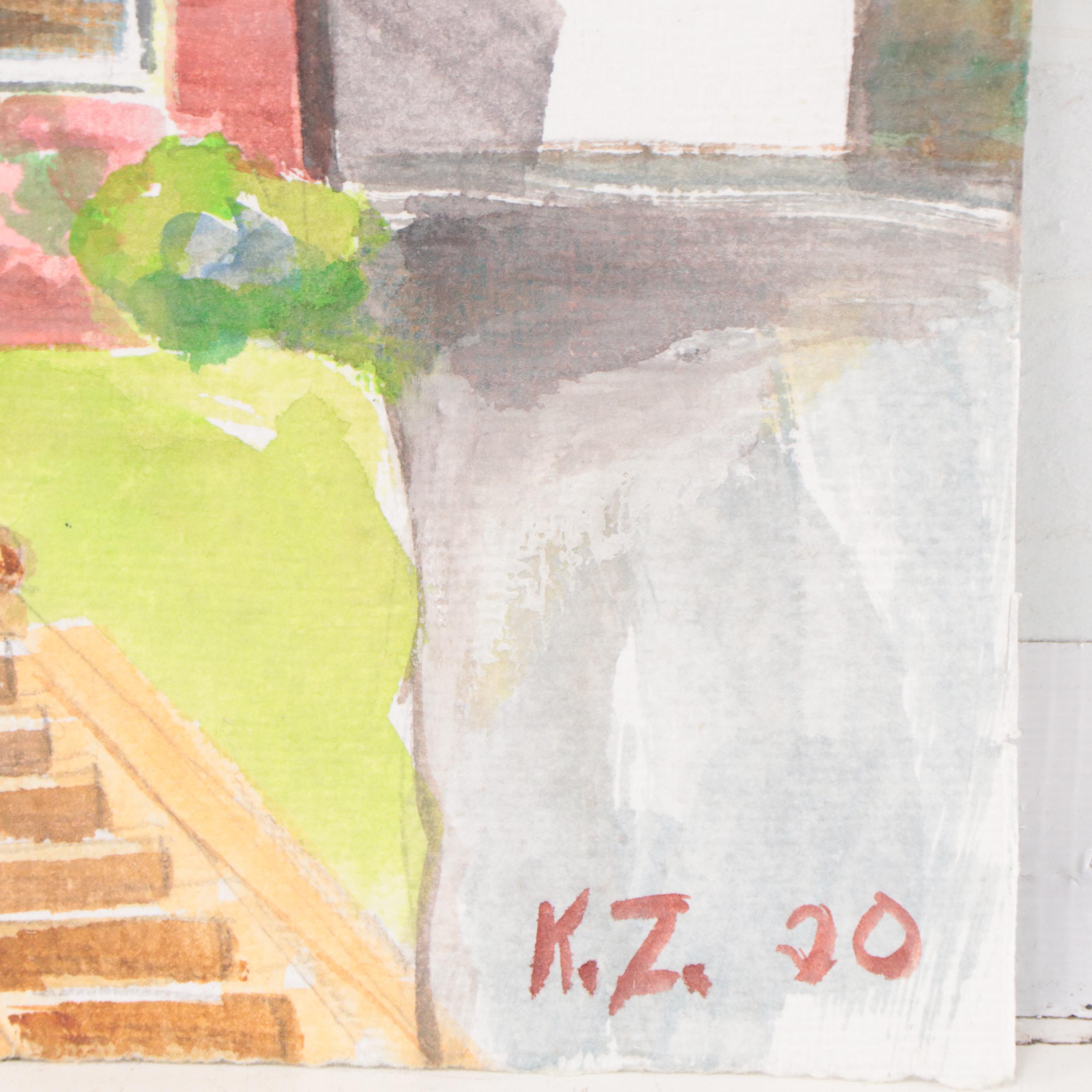 Kathleen Zimbicki Street View Watercolor Painting, 2020