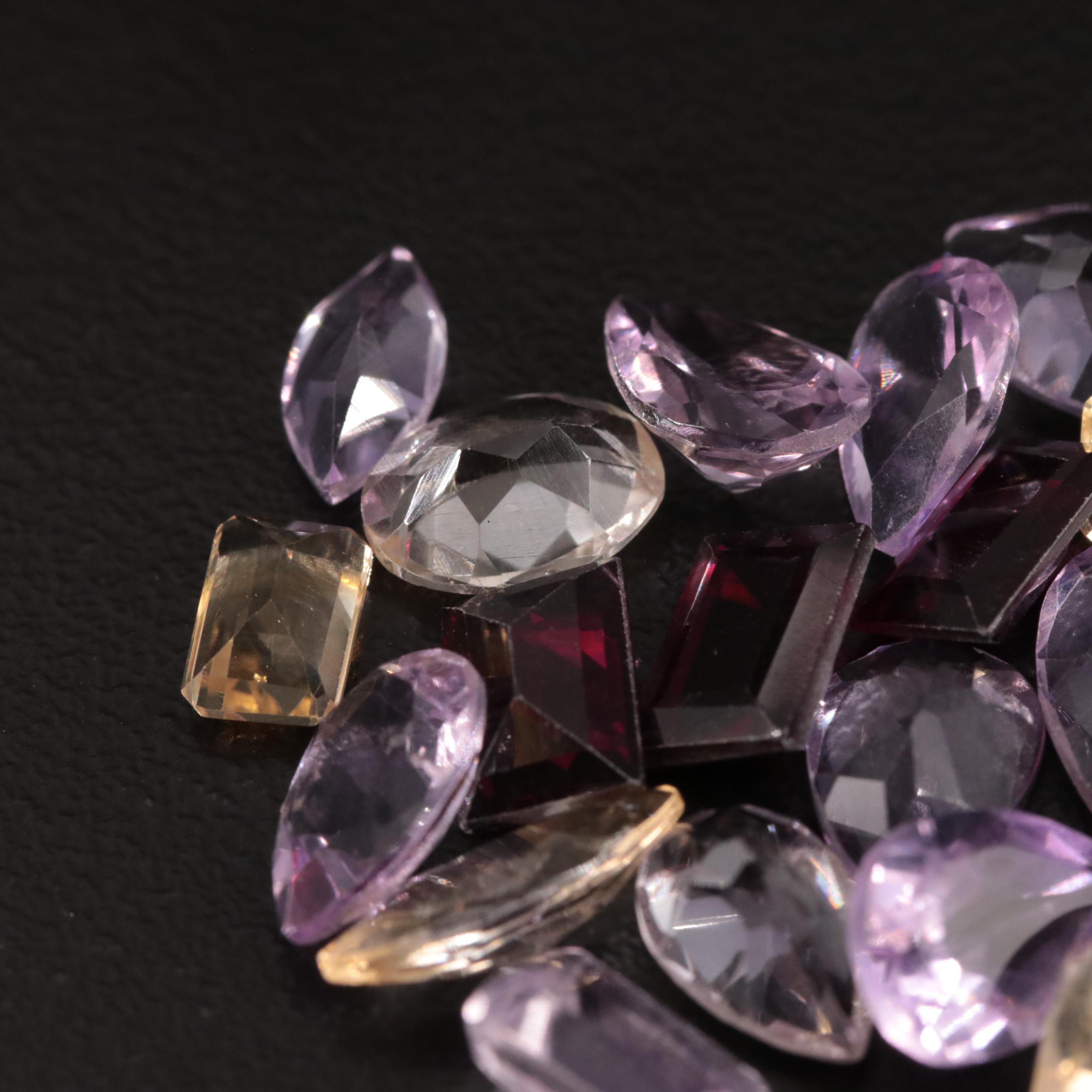 Loose 17.36 CTW Amethyst, Citrine and Garnet Lot