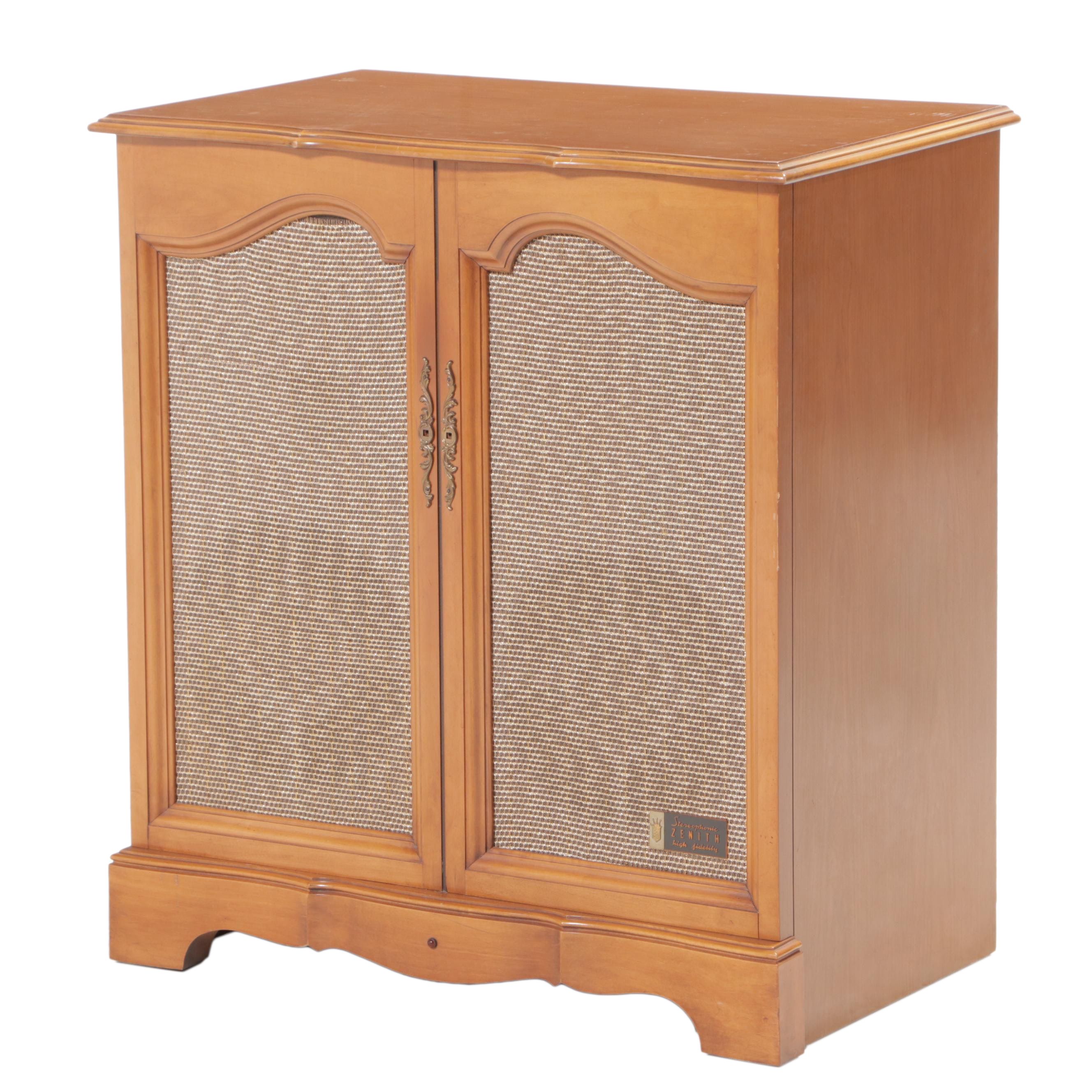 Zenith Stereophonic Hi-Fi Radio Phonograph and Speaker Cabinet, Mid-20th C