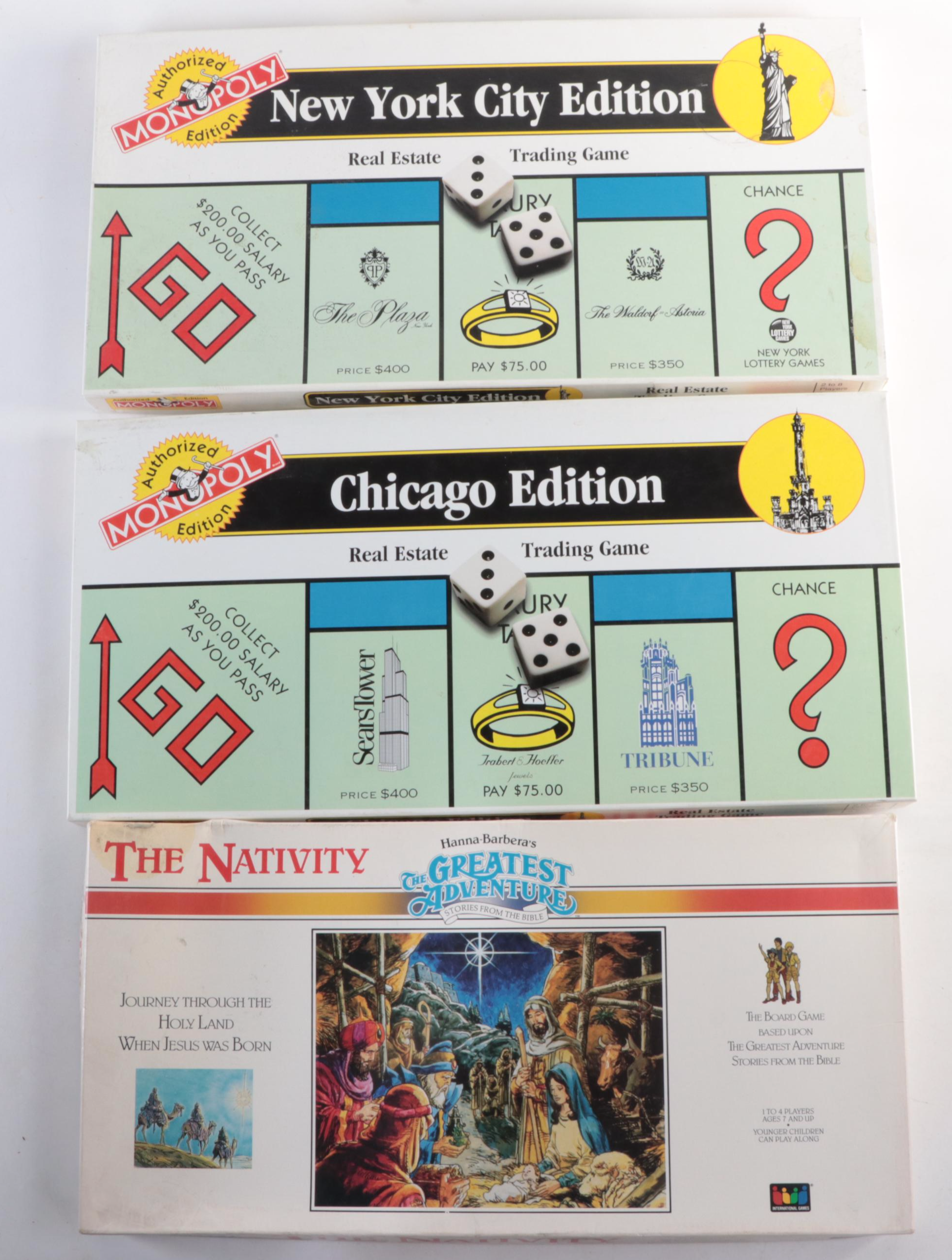 Monopoly Chicago and New York City Edition Board Games with Other Board Games