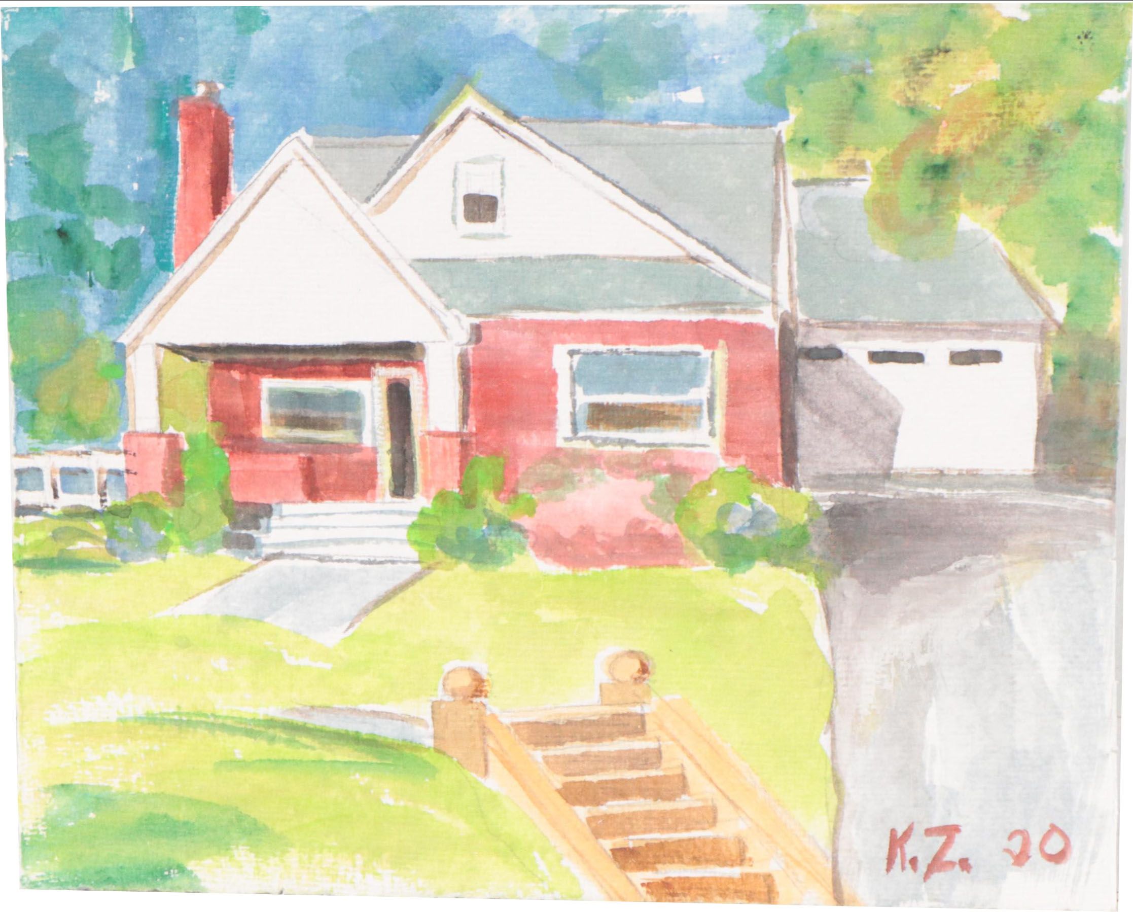 Kathleen Zimbicki Street View Watercolor Painting, 2020