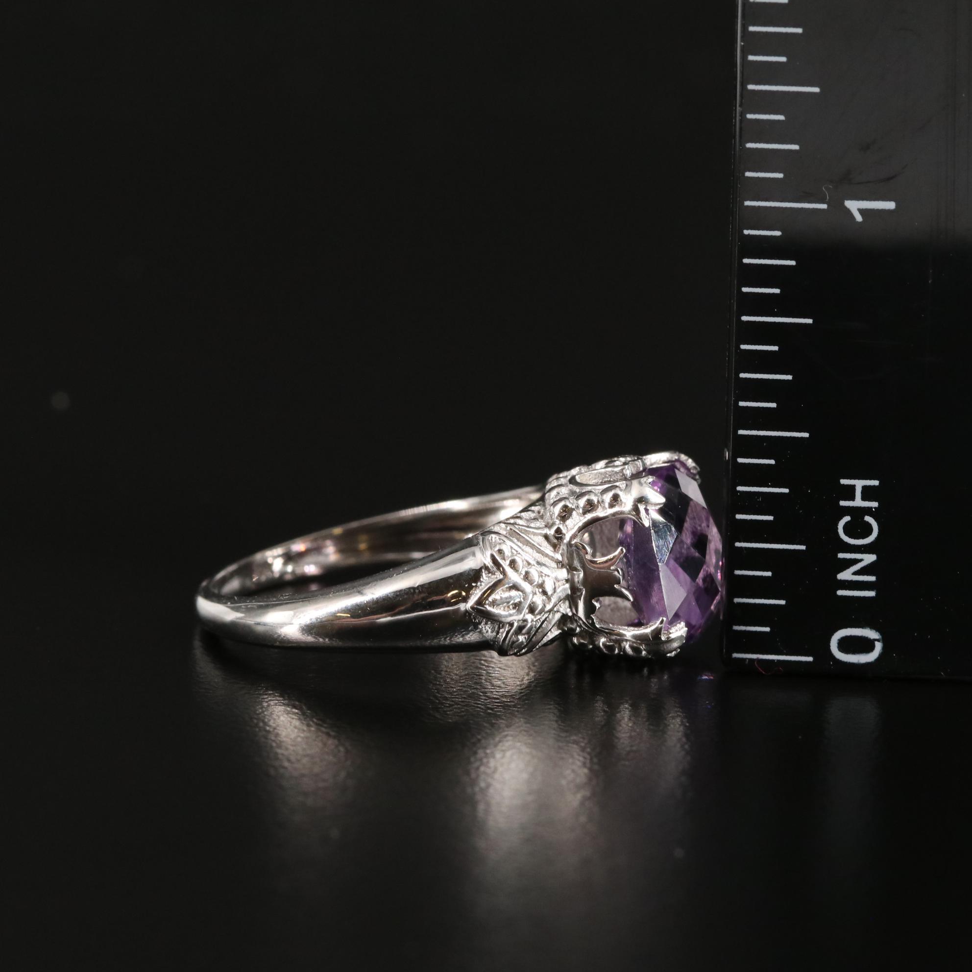 Sterling Amethyst Solitaire Ring