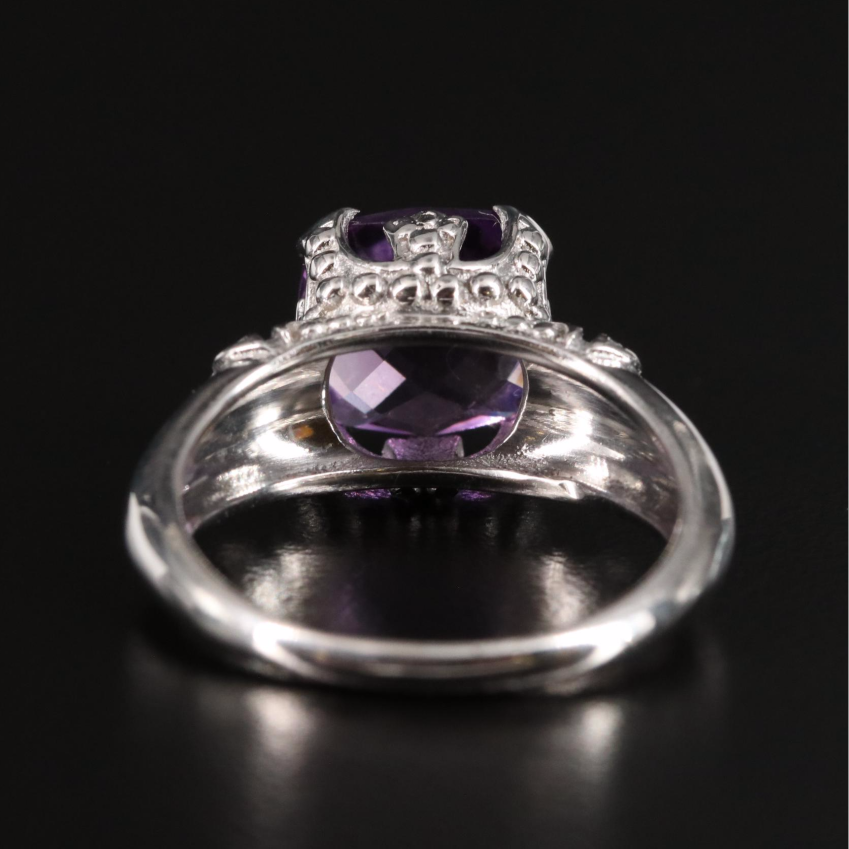 Sterling Amethyst Solitaire Ring