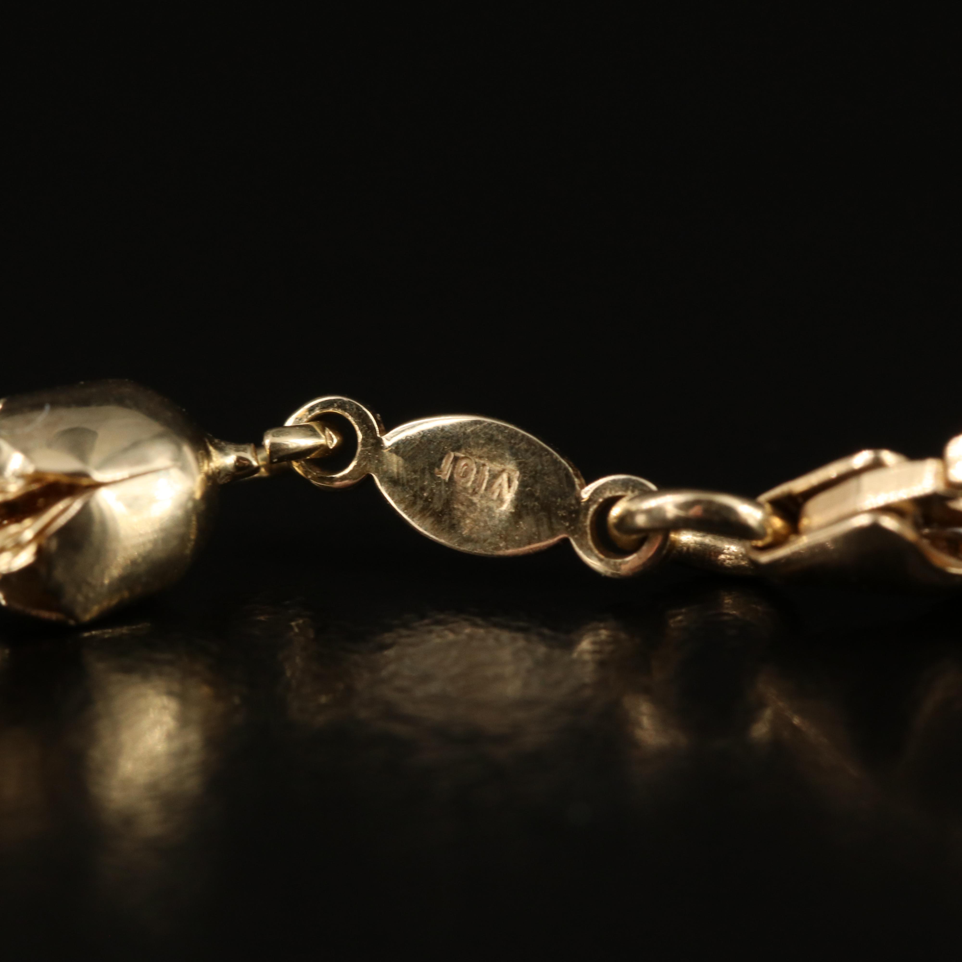 14K  Five Strand Mesh Chain Necklace with Stations