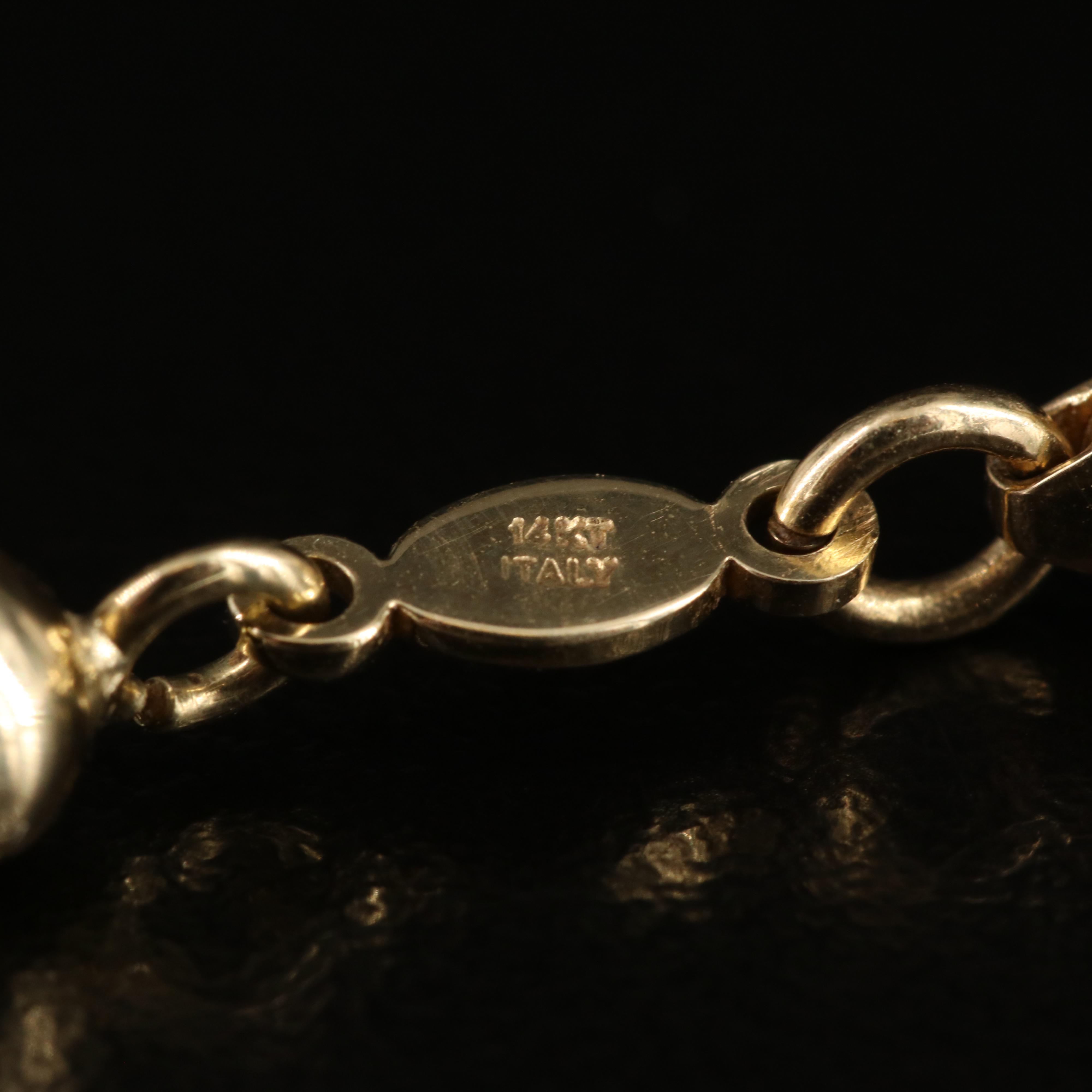 14K  Five Strand Mesh Chain Necklace with Stations