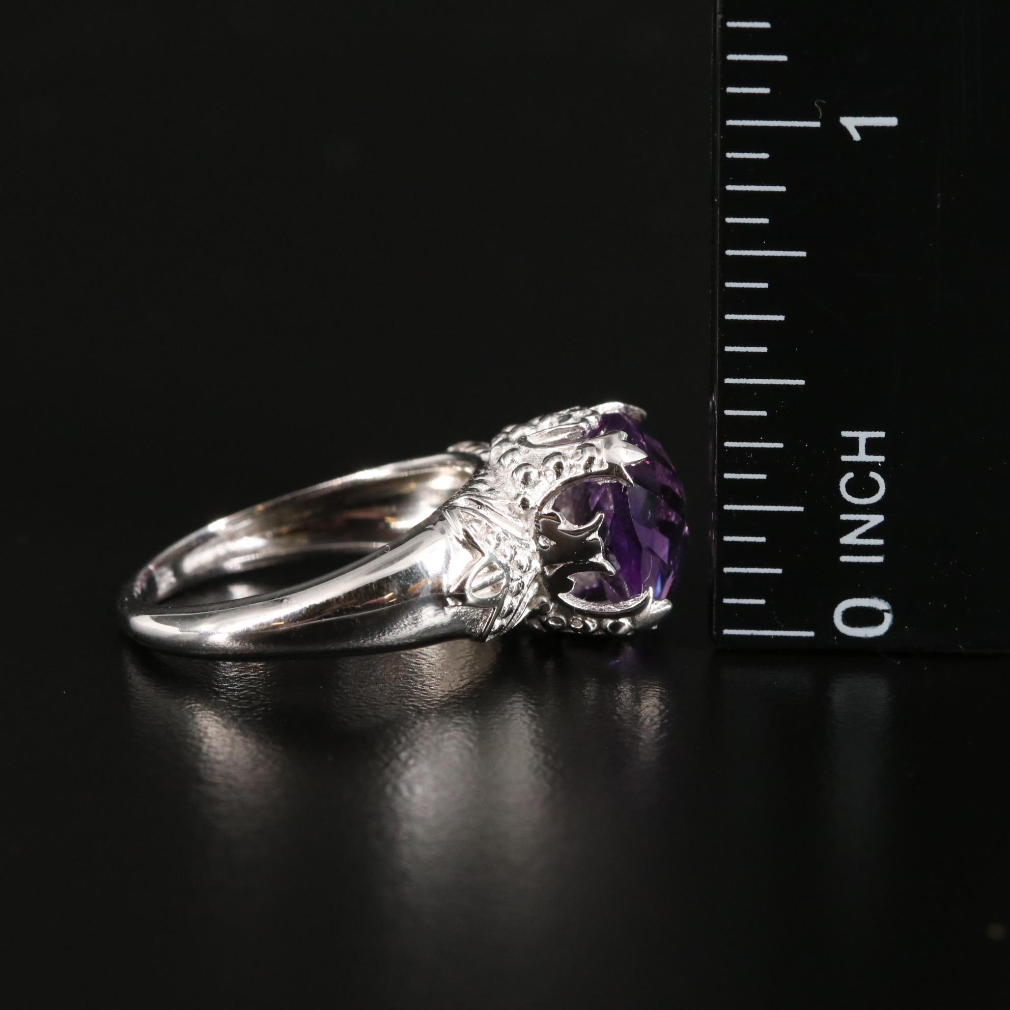 Sterling Amethyst Solitaire Ring