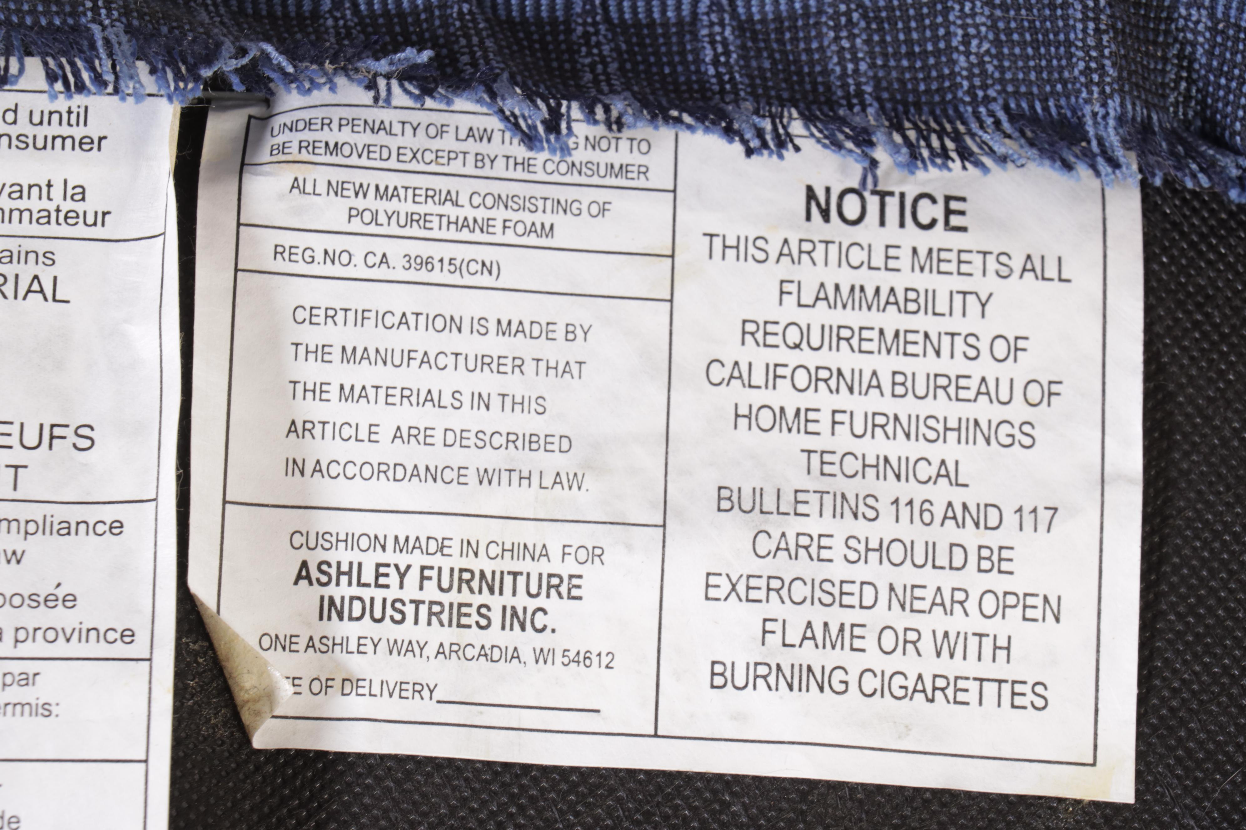 Four Ashley Furniture Metal-Mounted Hardwood Dining Side Chairs