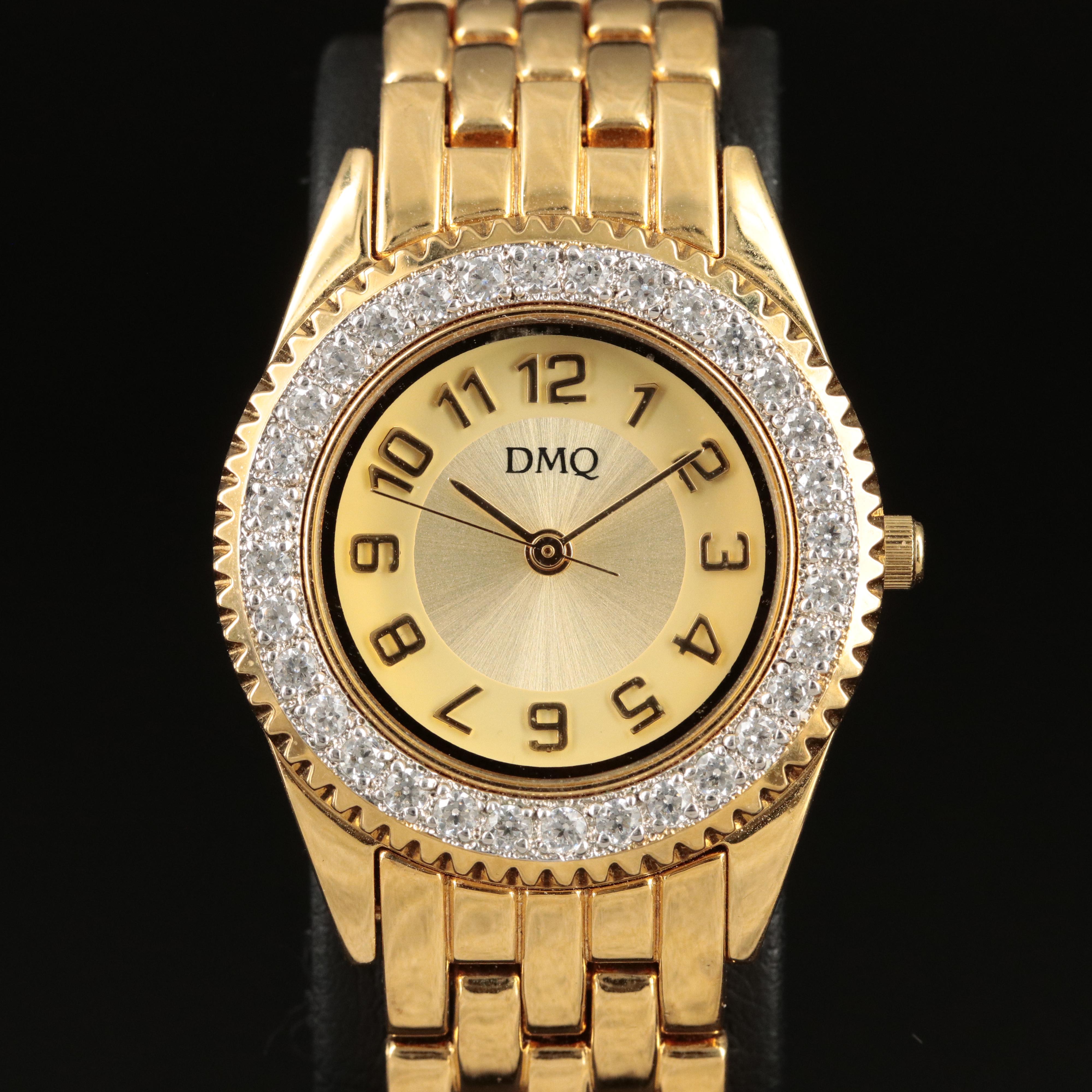 DMQ Cubic Zirconia Bezel Watch