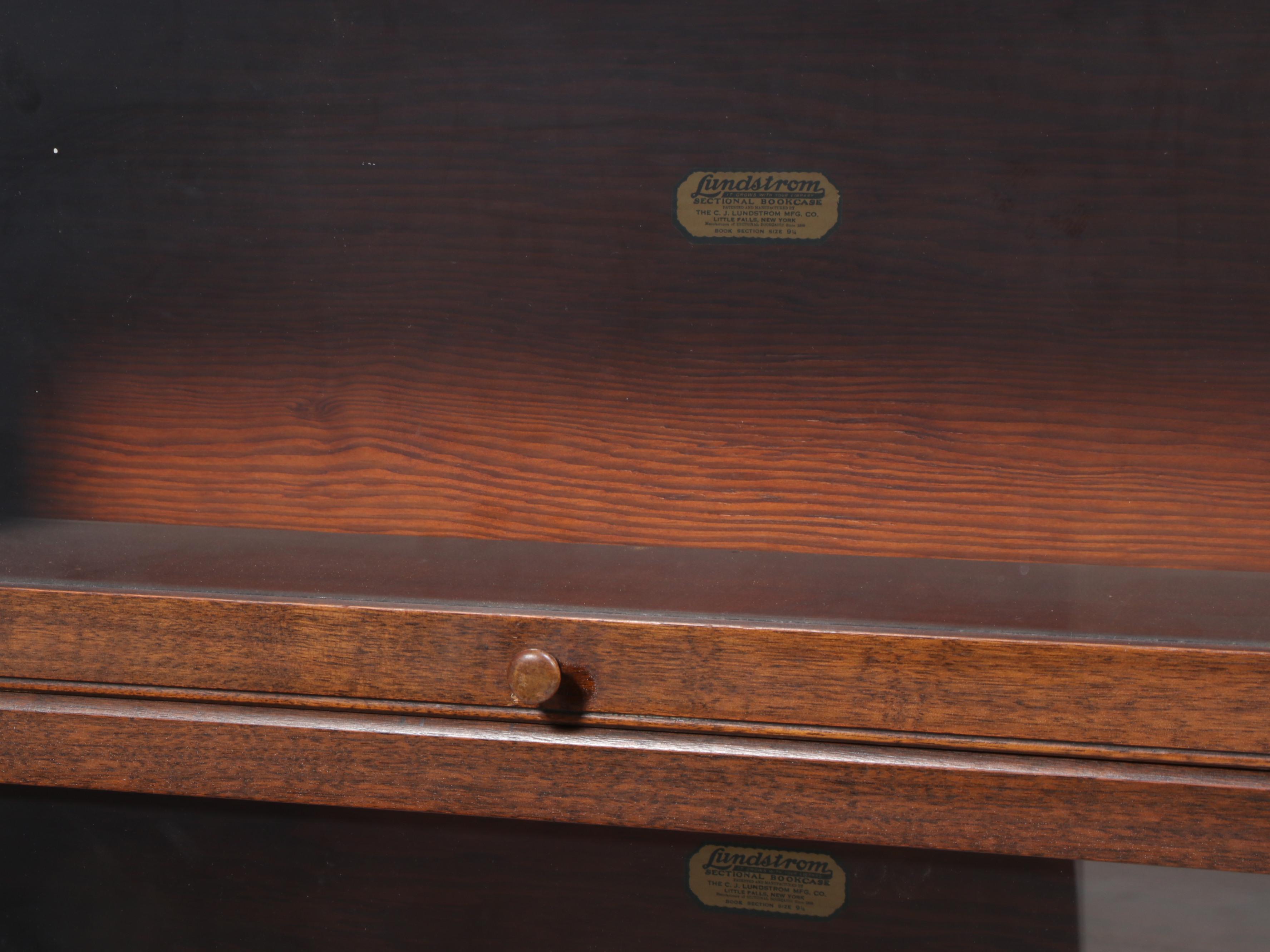 Lundstrom Walnut Three-Stack Barrister's Bookcase, Early 20th Century