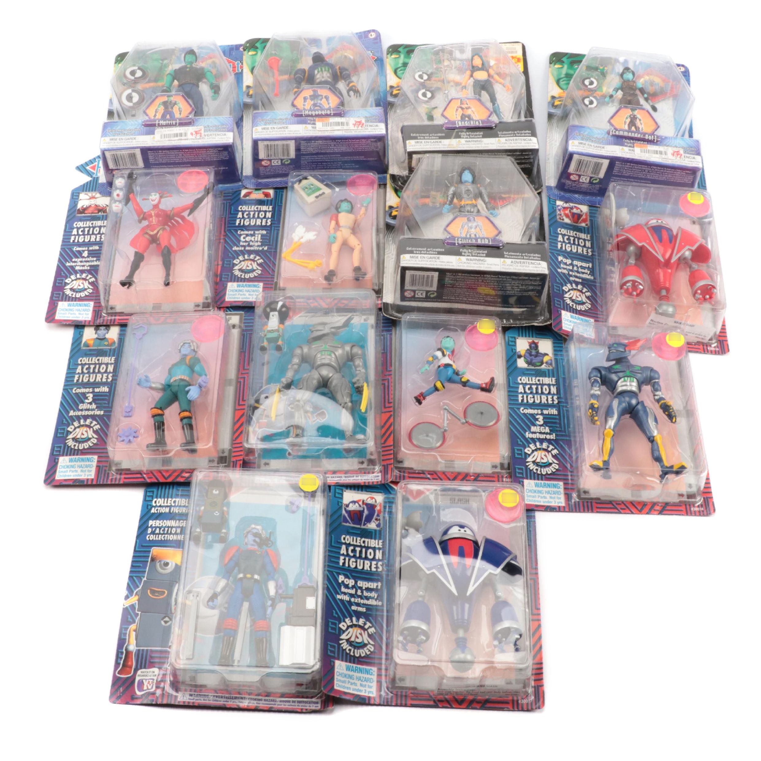 ReBoot Irwin Toys Glitch Bob, Dot and Cecil, and More Action Figures, 1990s