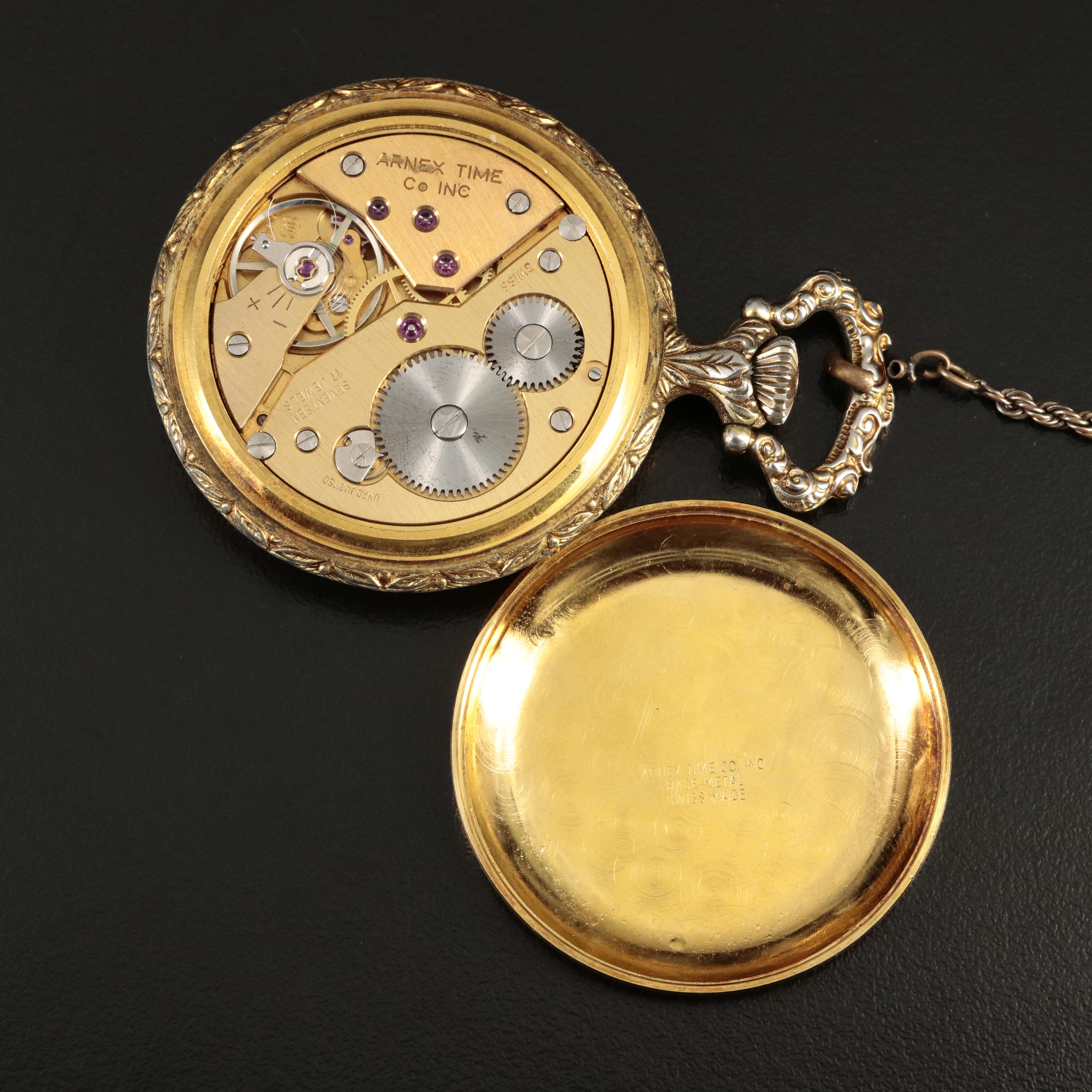 Vintage Arnex Incabloc Hunter Case Pocket Watch