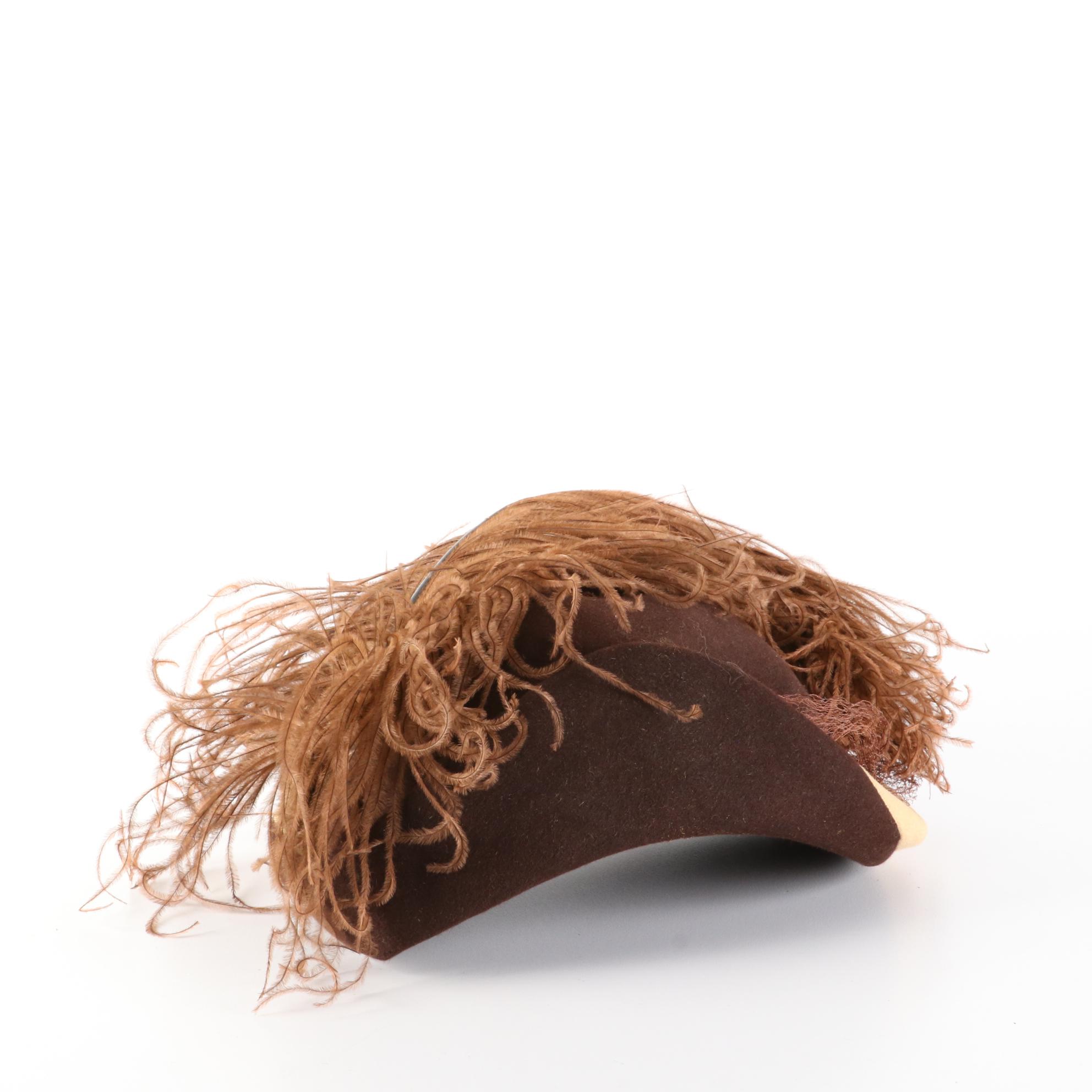 Whittall & Shon Wool Felt Breton Hat with Other Calot Feather Half Hats