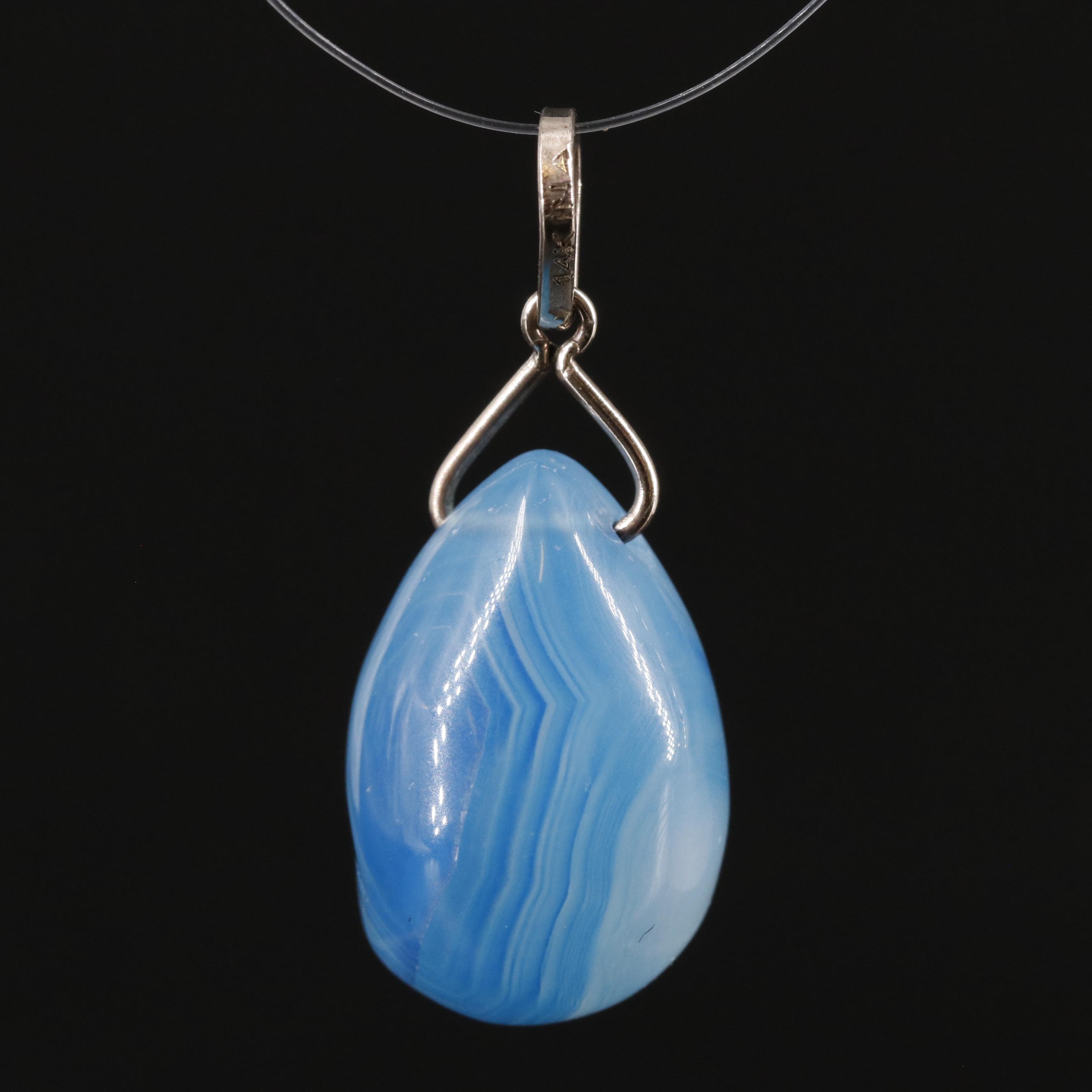 14K Agate Pendant