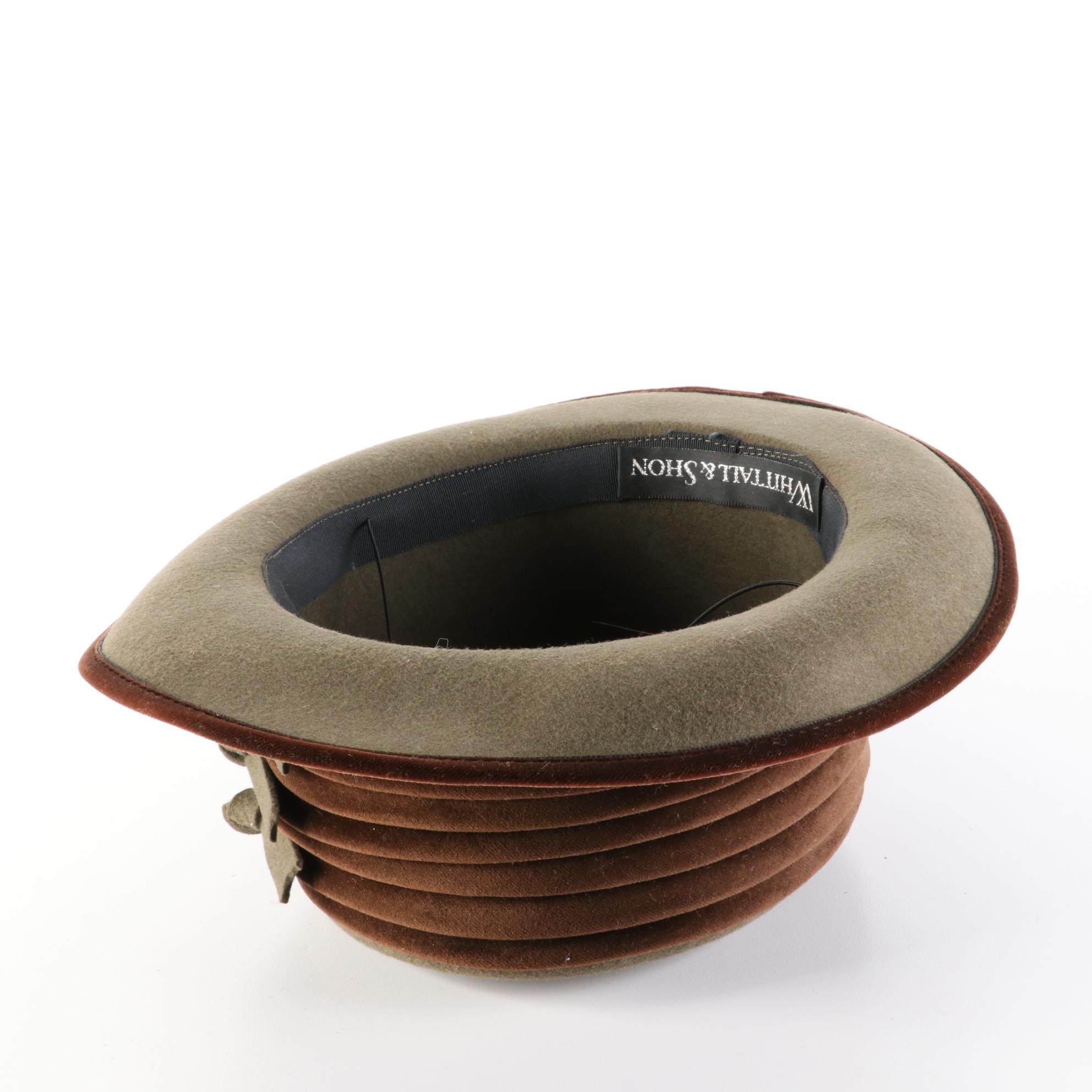 Whittall & Shon Wool Felt Breton Hat with Other Calot Feather Half Hats