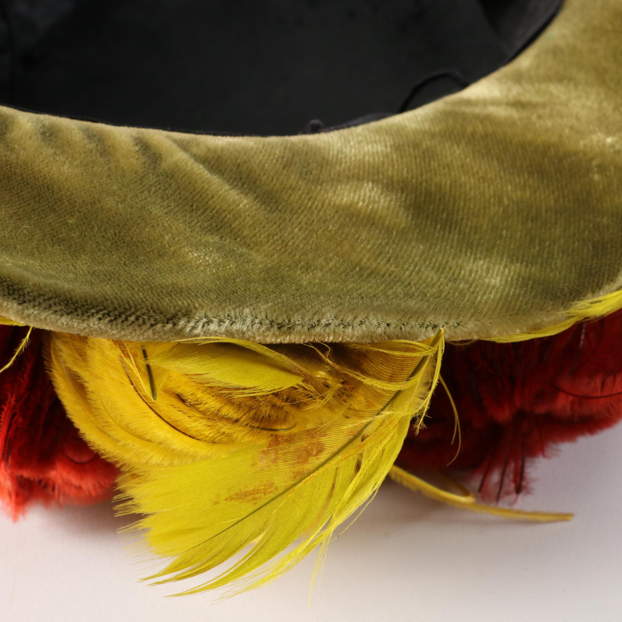 Whittall & Shon Wool Felt Breton Hat with Other Calot Feather Half Hats