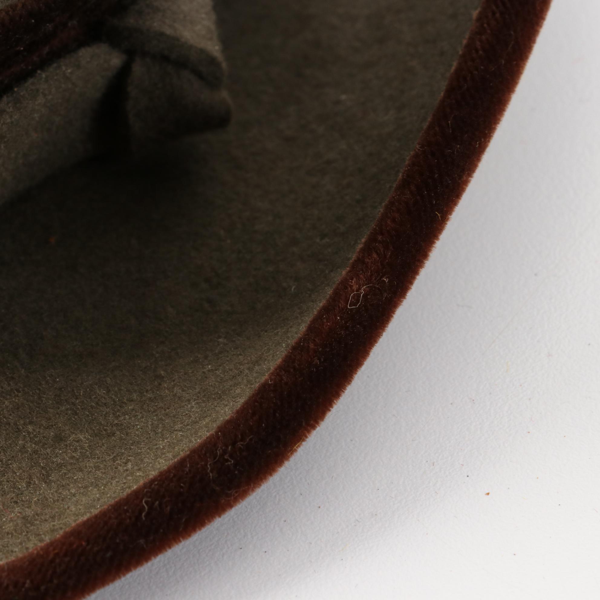 Whittall & Shon Wool Felt Breton Hat with Other Calot Feather Half Hats