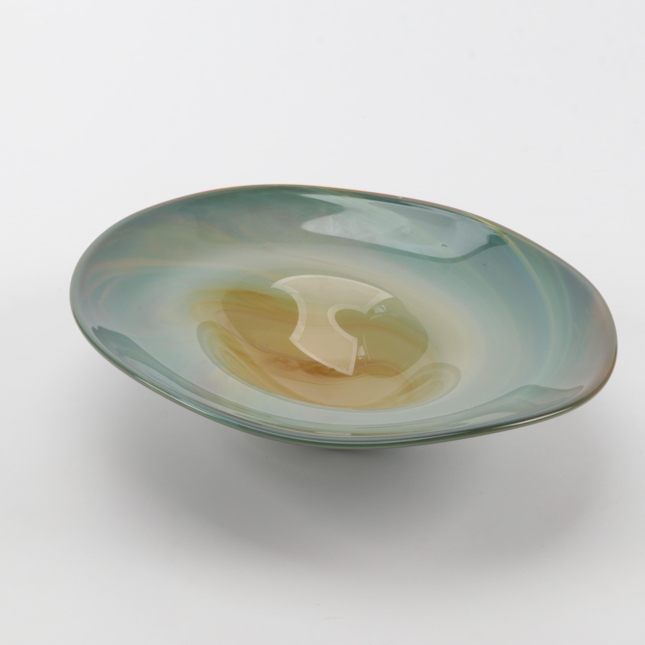 Robert Eickholt Handblown Art Glass Centerpiece Bowl