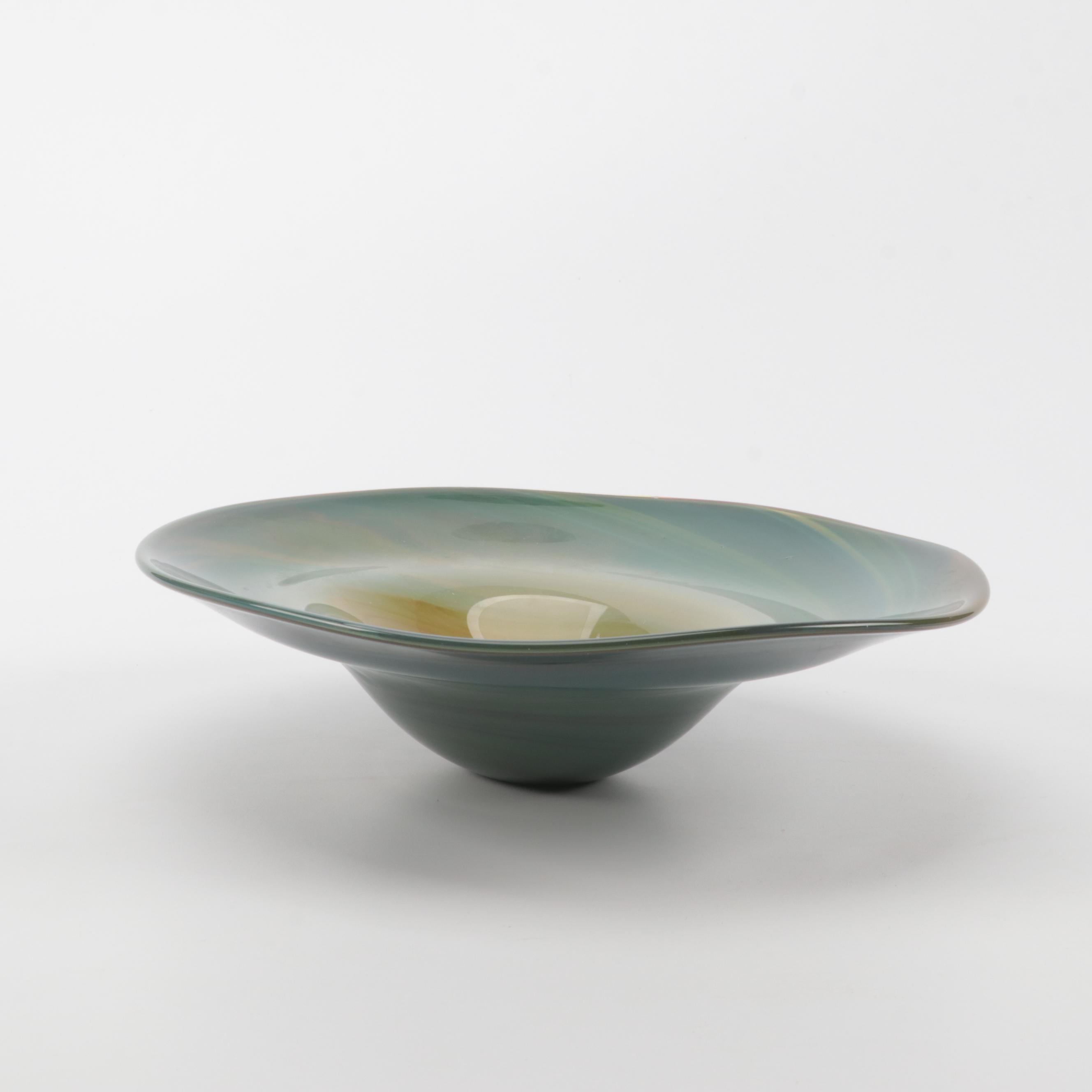 Robert Eickholt Handblown Art Glass Centerpiece Bowl
