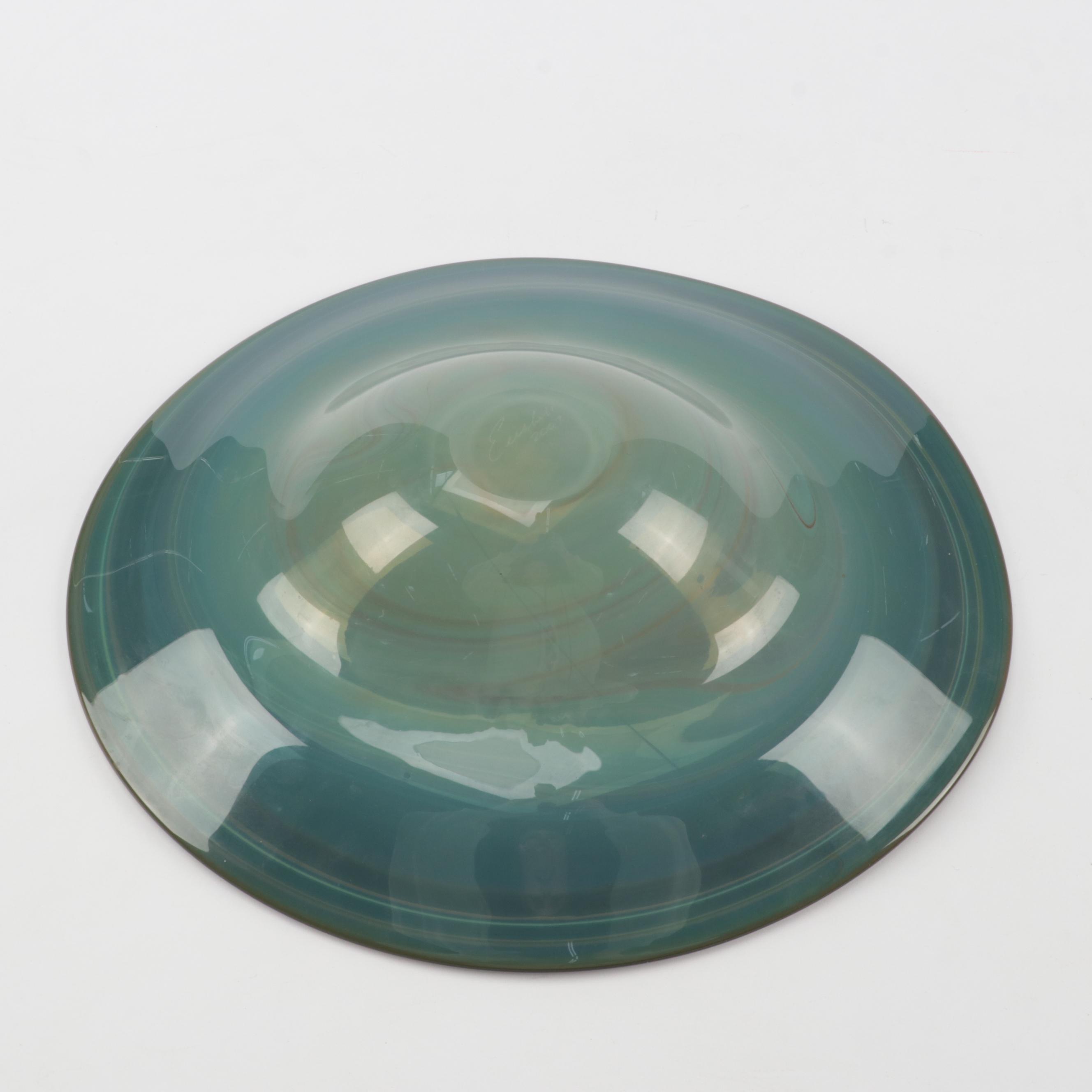 Robert Eickholt Handblown Art Glass Centerpiece Bowl