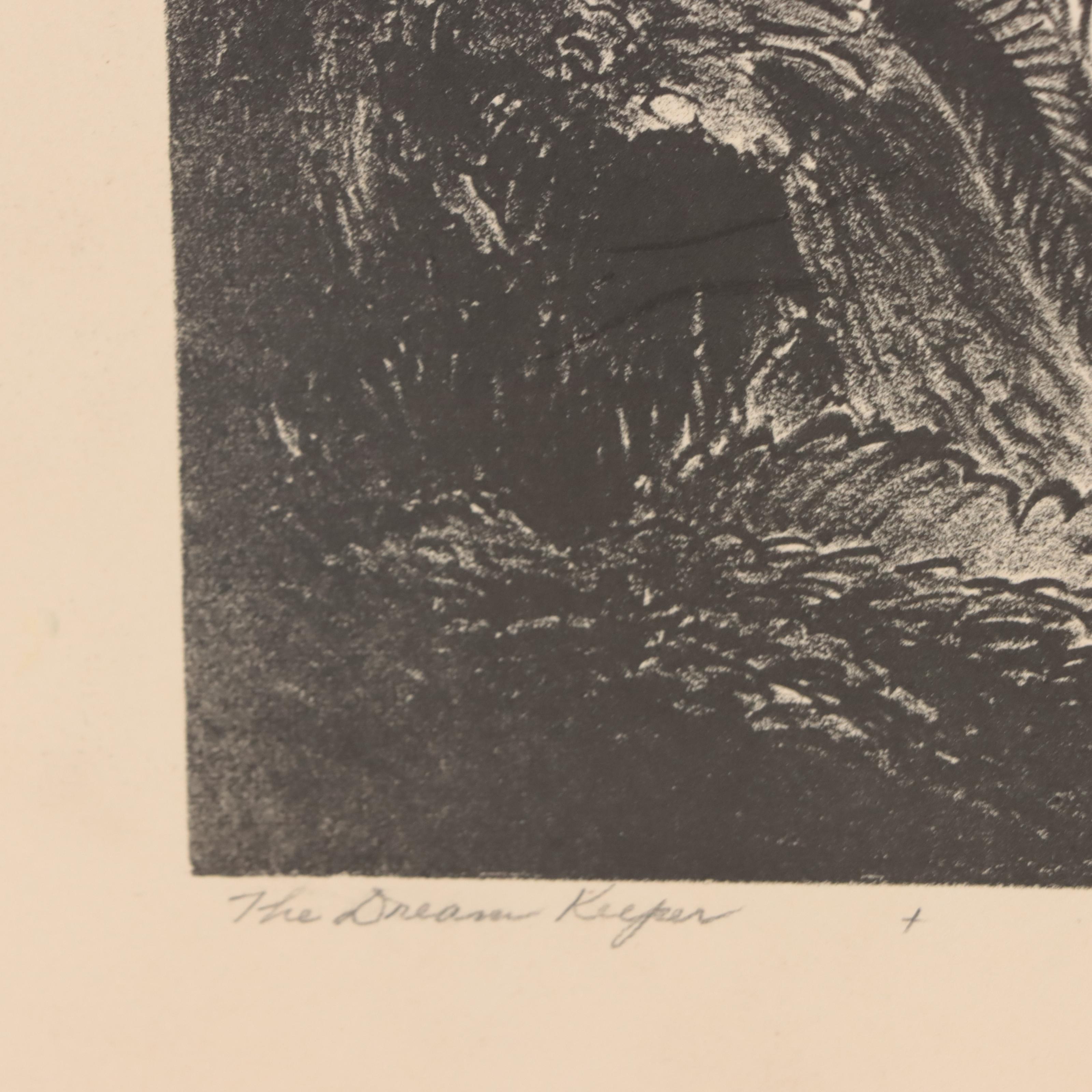 Dan Burne Jones Figural Lithograph "The Dream Keeper"