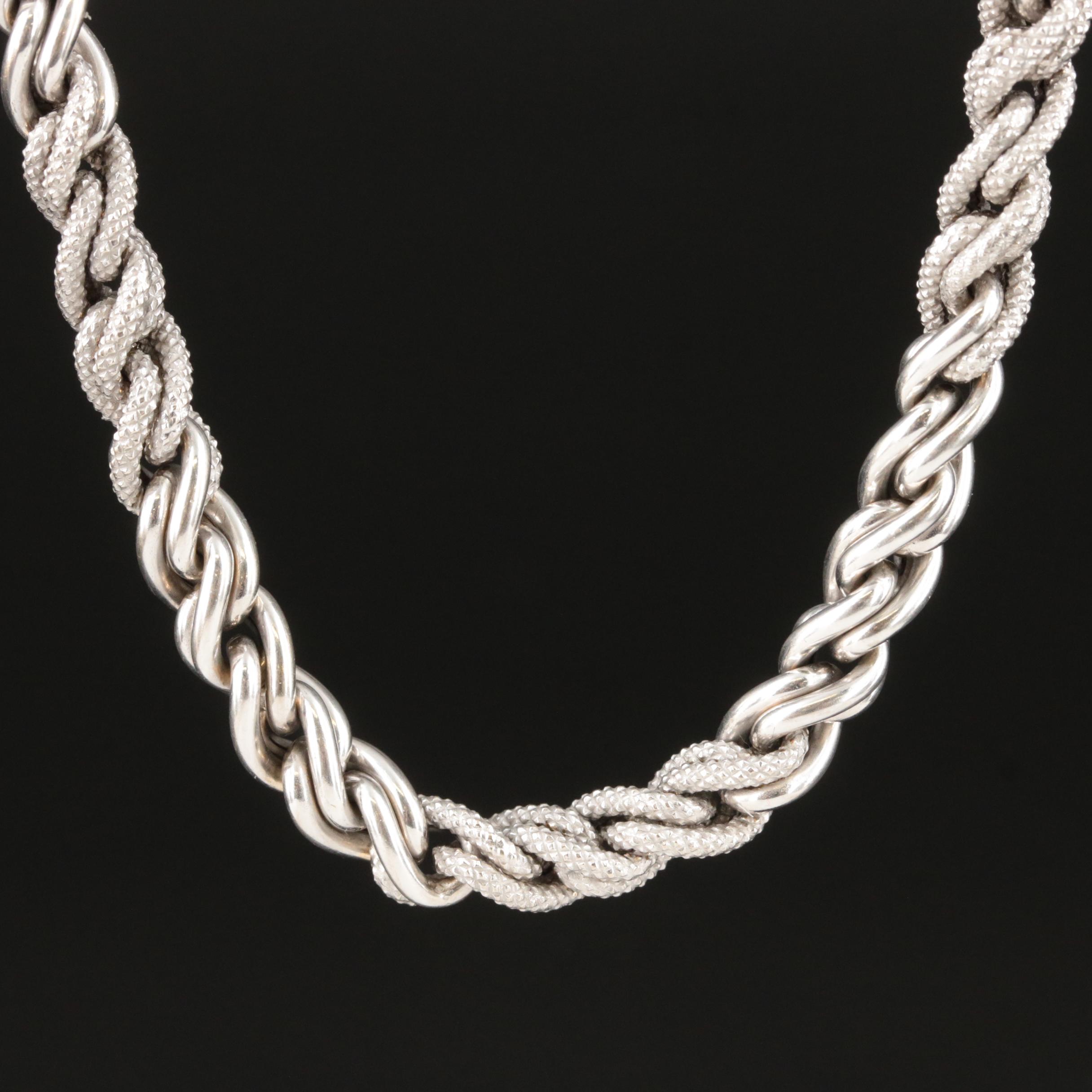 Italian 14K Variegated Wheat Chain Necklace