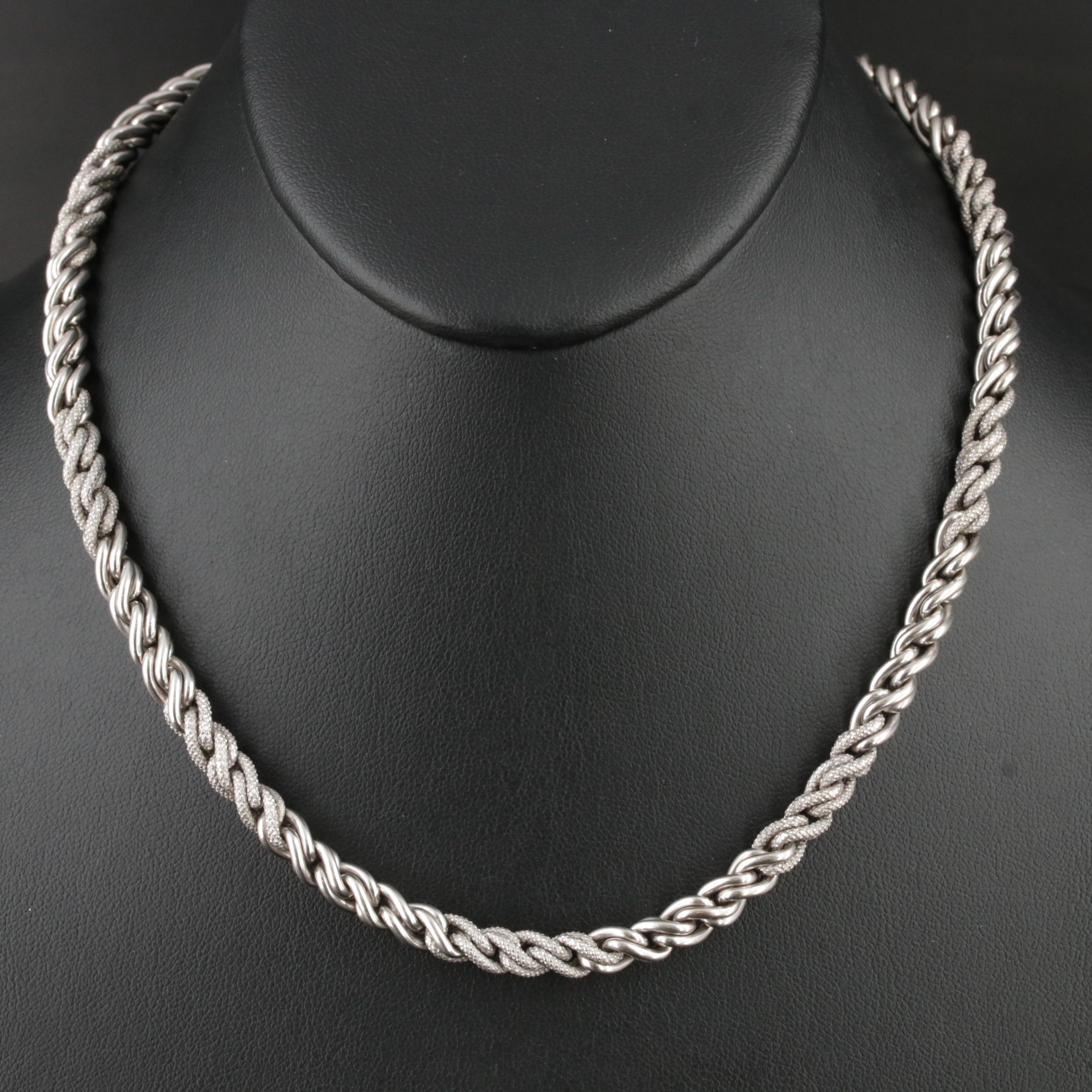 Italian 14K Variegated Wheat Chain Necklace