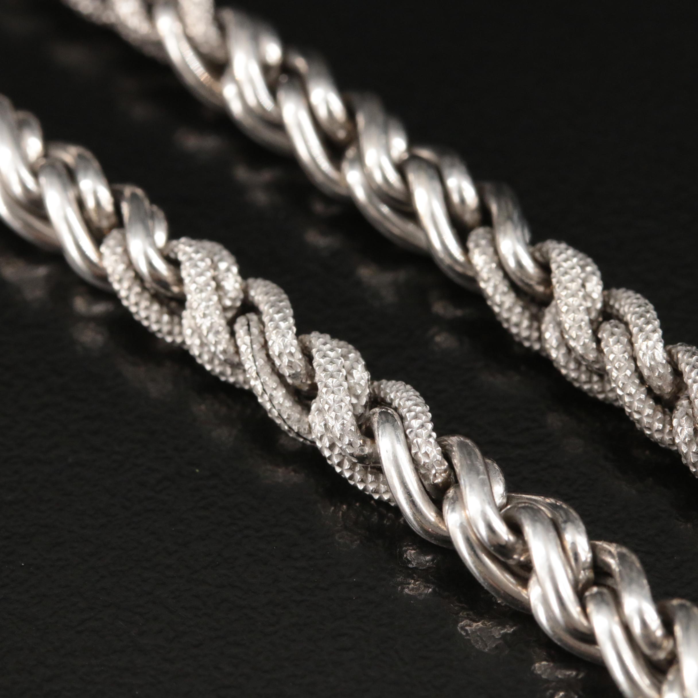 Italian 14K Variegated Wheat Chain Necklace