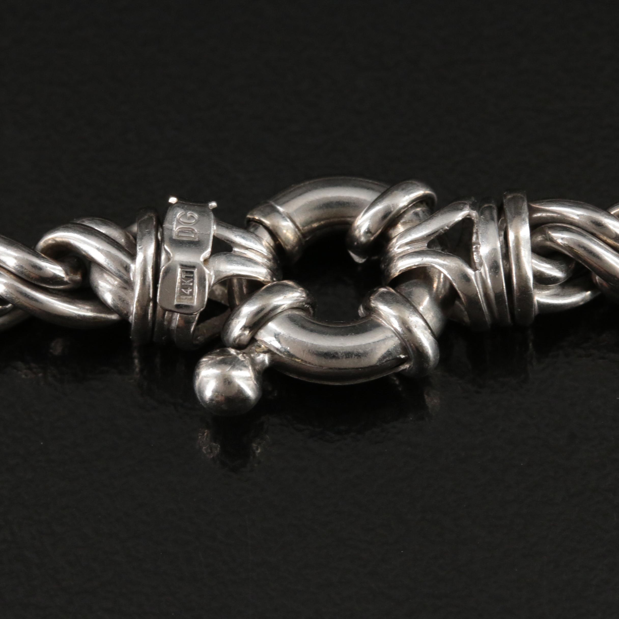 Italian 14K Variegated Wheat Chain Necklace