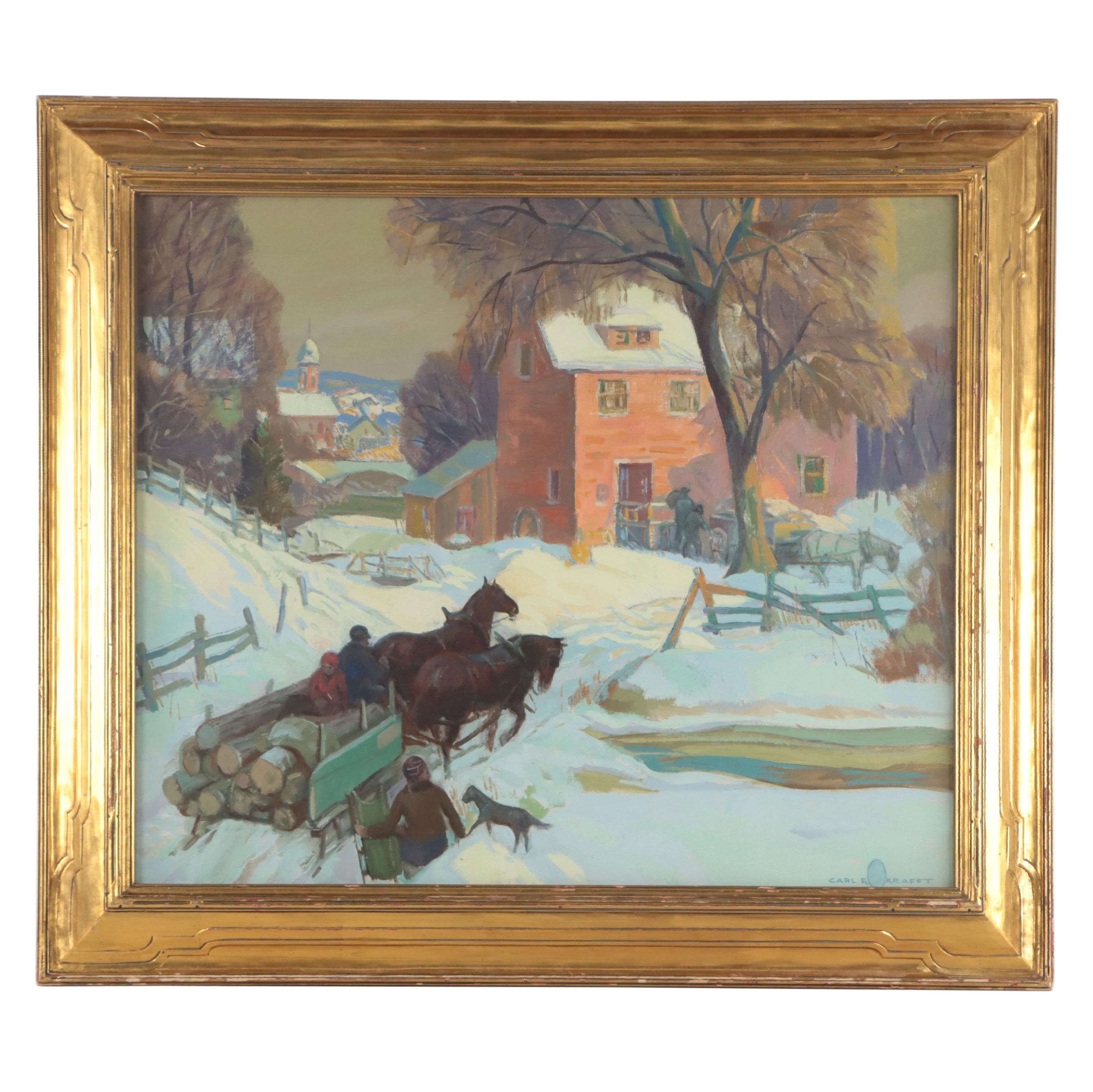 Carl Rudolph Krafft Oil Painting "Snow Symphony,"