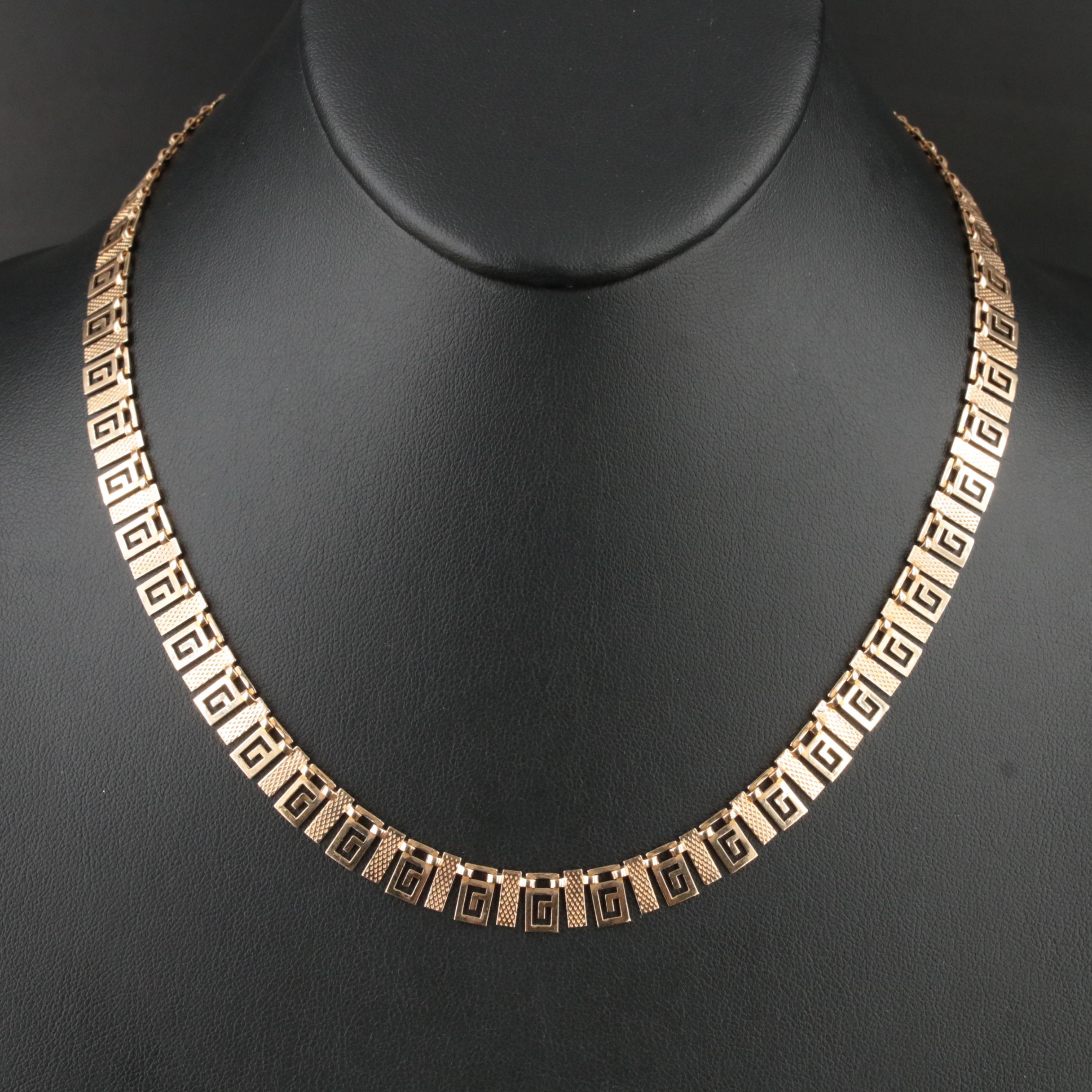 14K Greek Key Meander Necklace